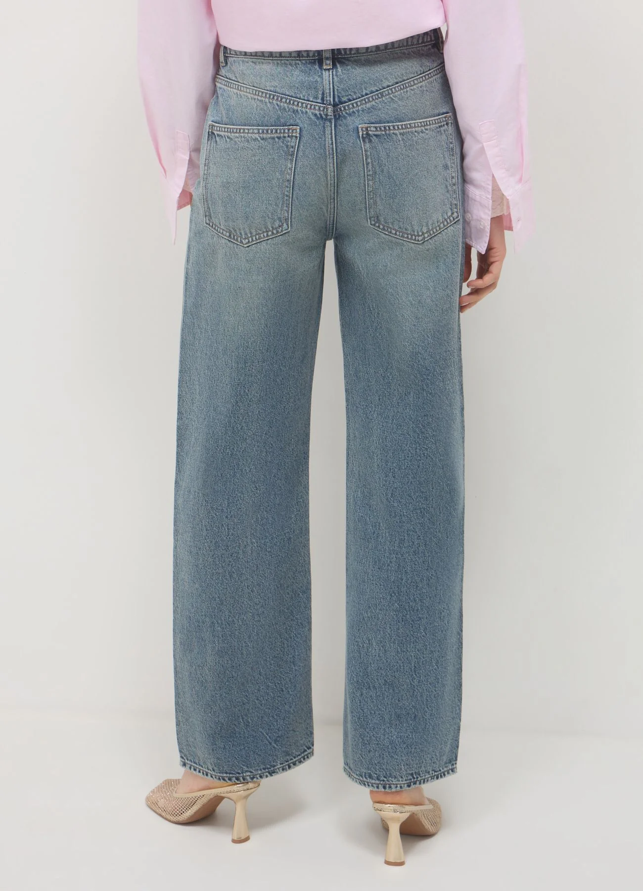 Jeans wide leg effetto sabbiato - Image 3
