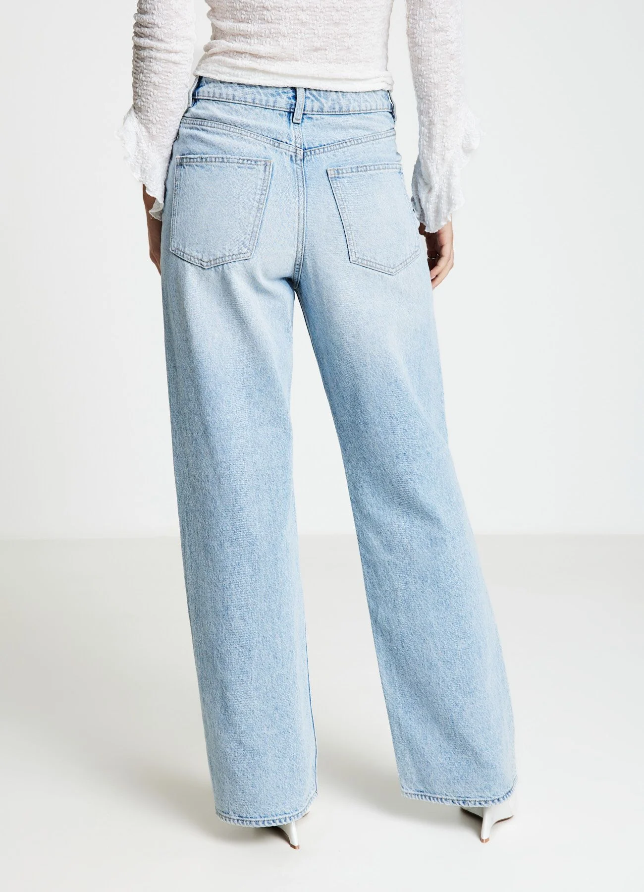 Jeans wide leg vita alta