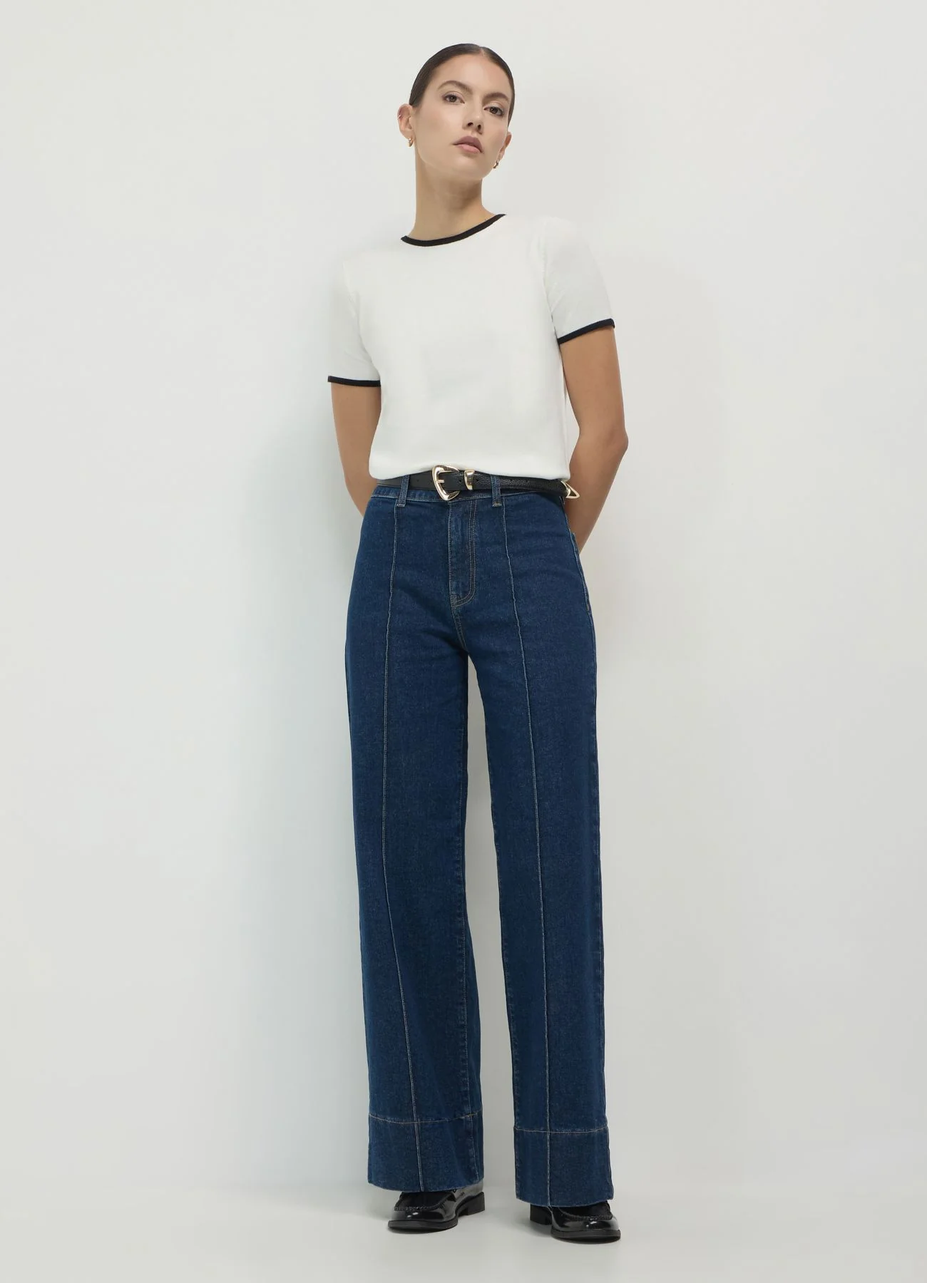 Jeans wide leg vita alta
