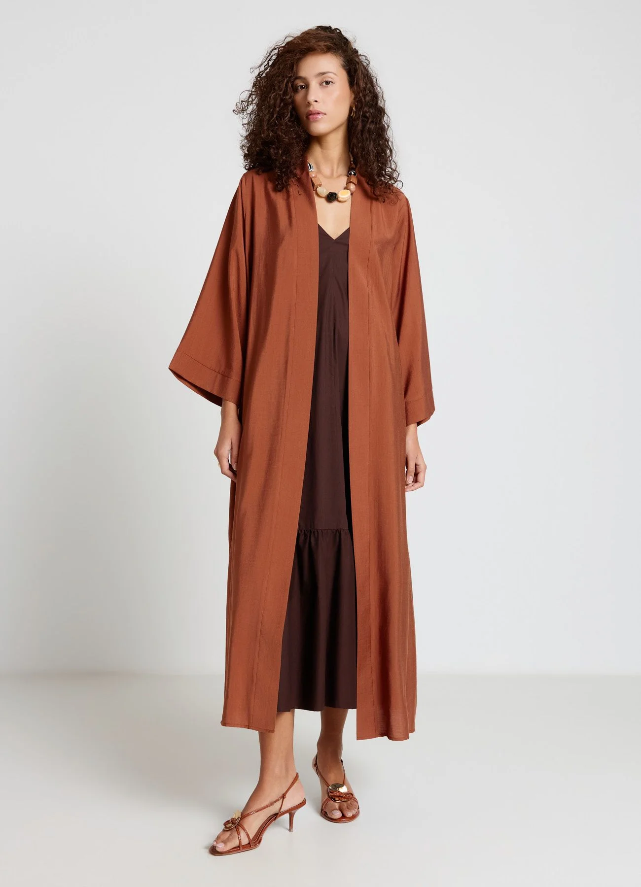 Kimono lungo a tinta unita - Image 2