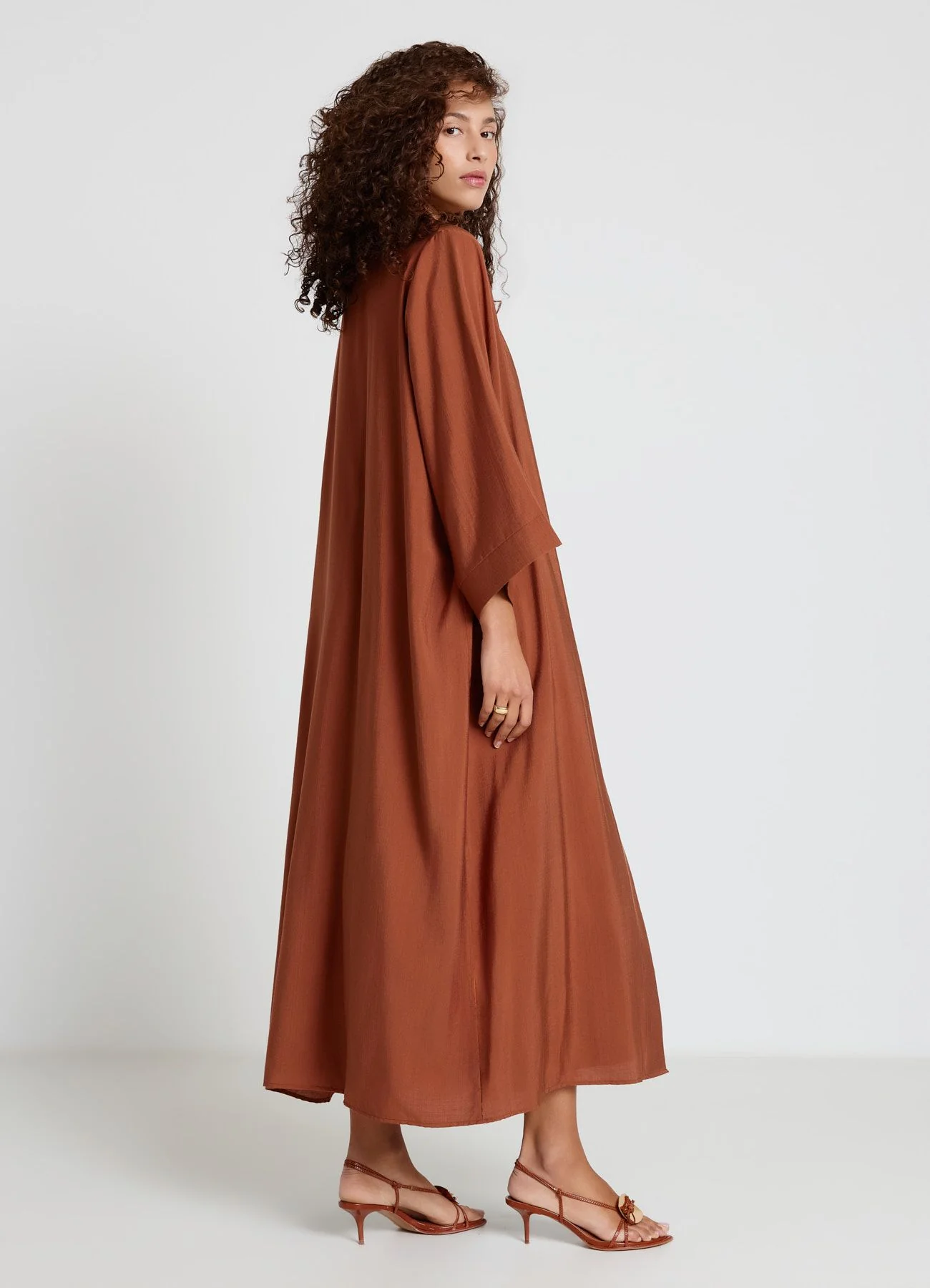Kimono lungo a tinta unita - Image 3