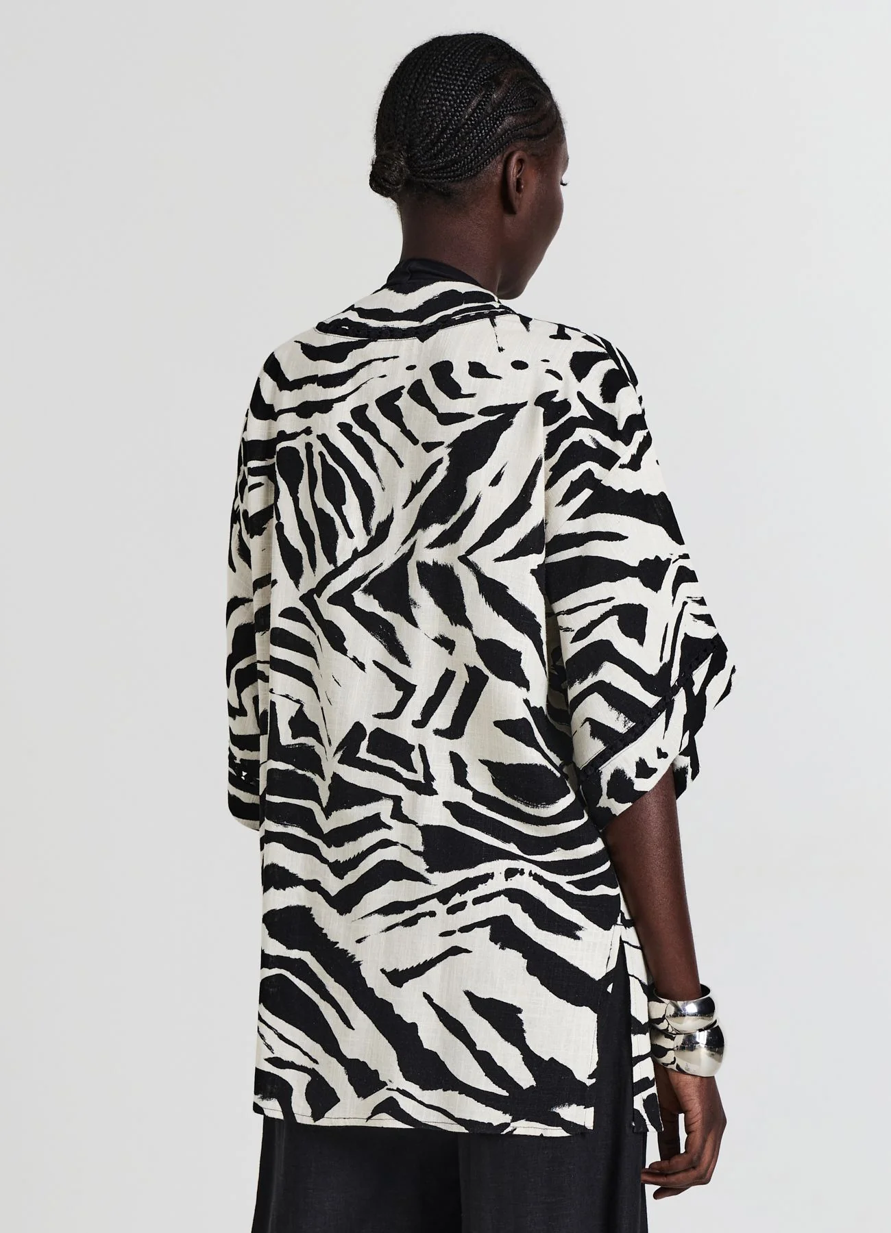 Kimono zebrato misto lino - Image 2