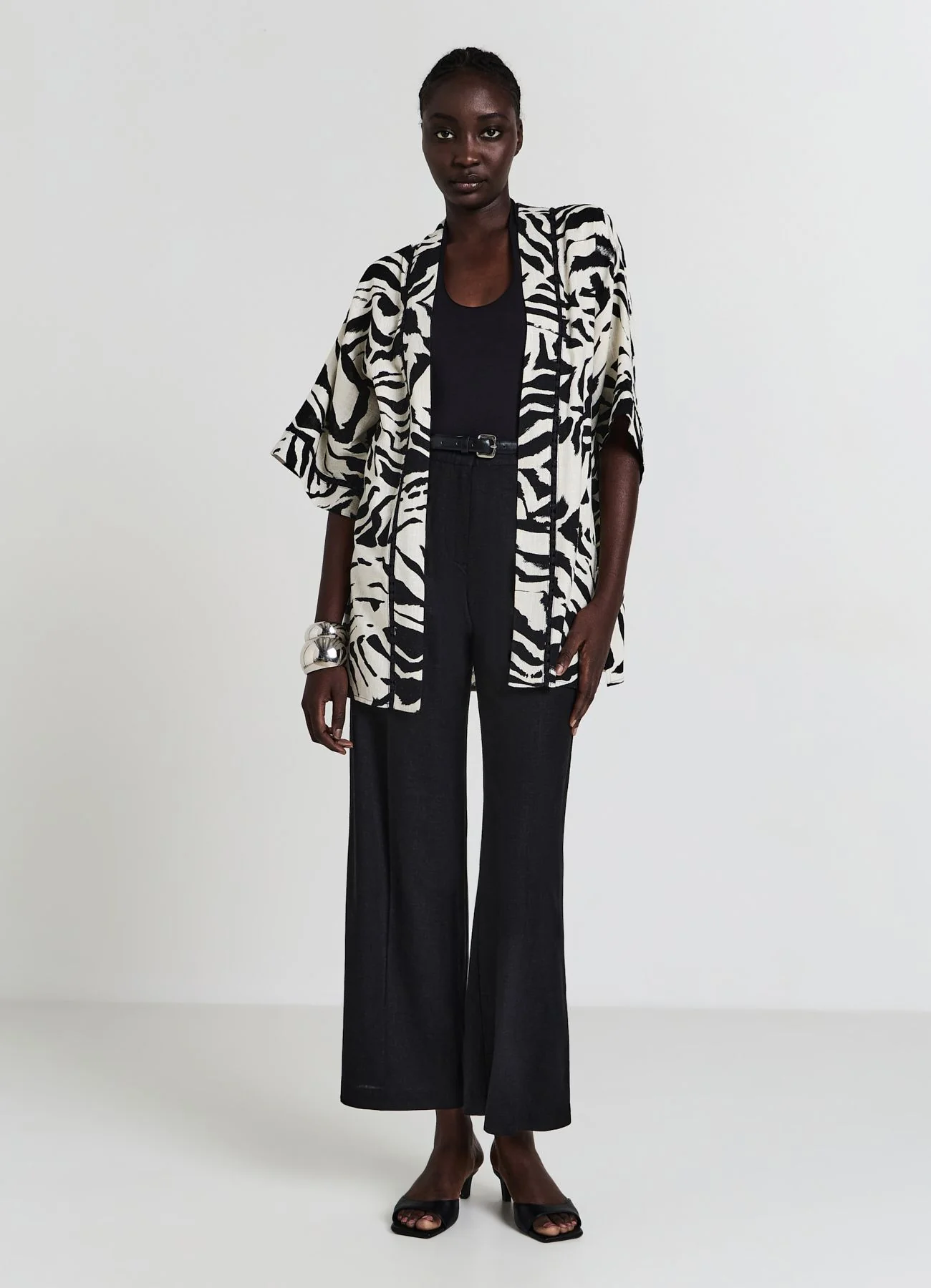 Kimono zebrato misto lino - Image 3