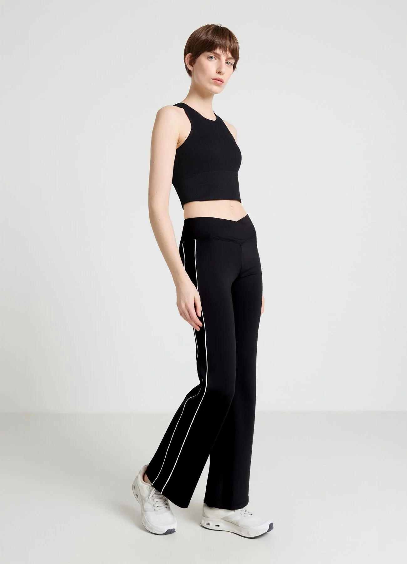 Leggings a zampa cuciture a contrasto - Image 3