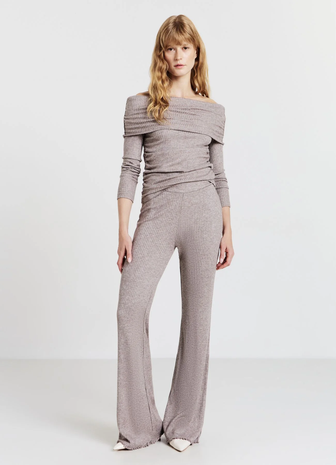 Leggings zampa a costine - Image 2