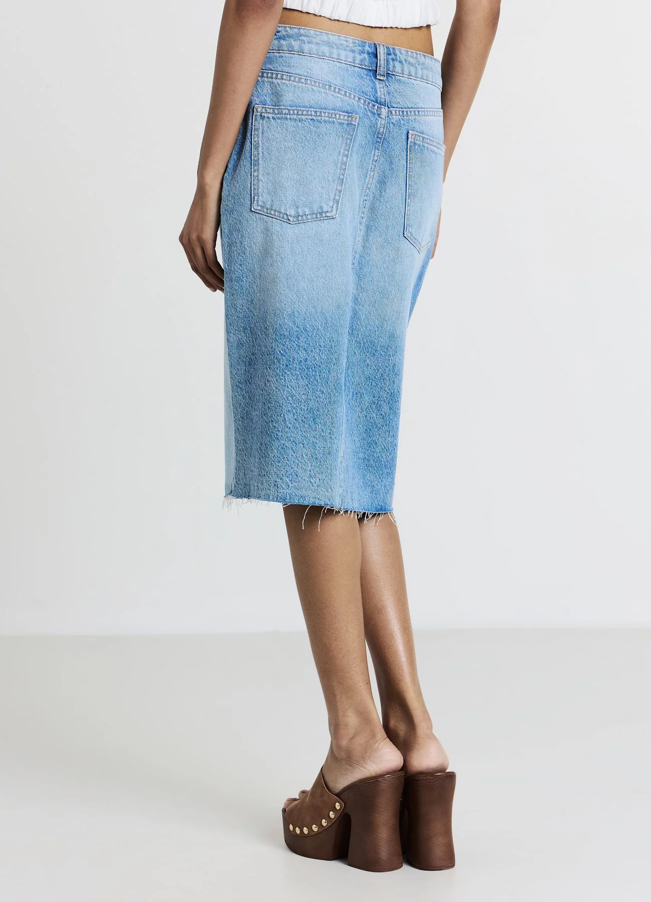 Longuette denim con spacco - Image 3