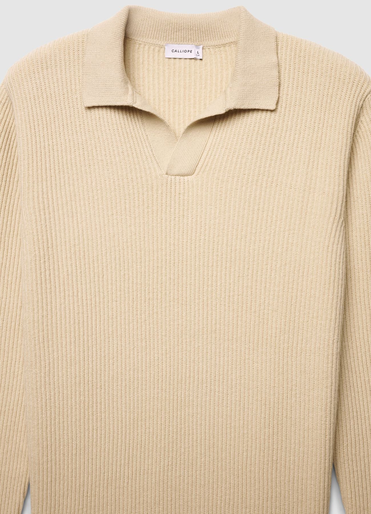 Maglia a coste con collo polo - Image 4