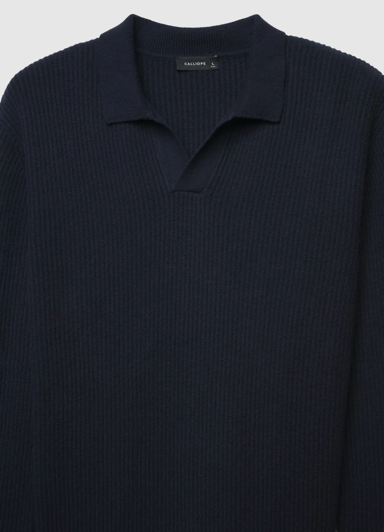 Maglia a coste con collo polo - Image 4