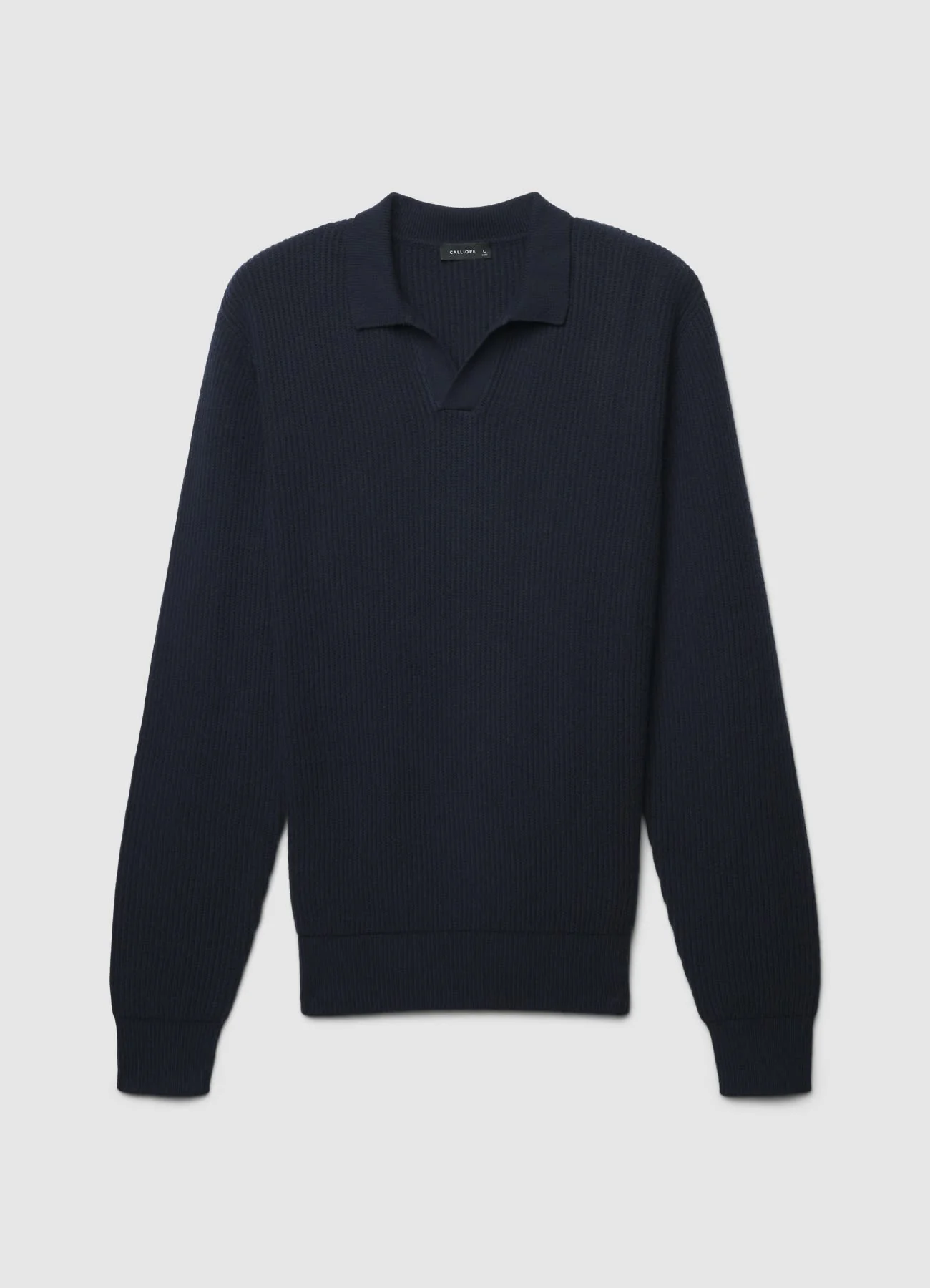 Maglia a coste con collo polo - Image 5