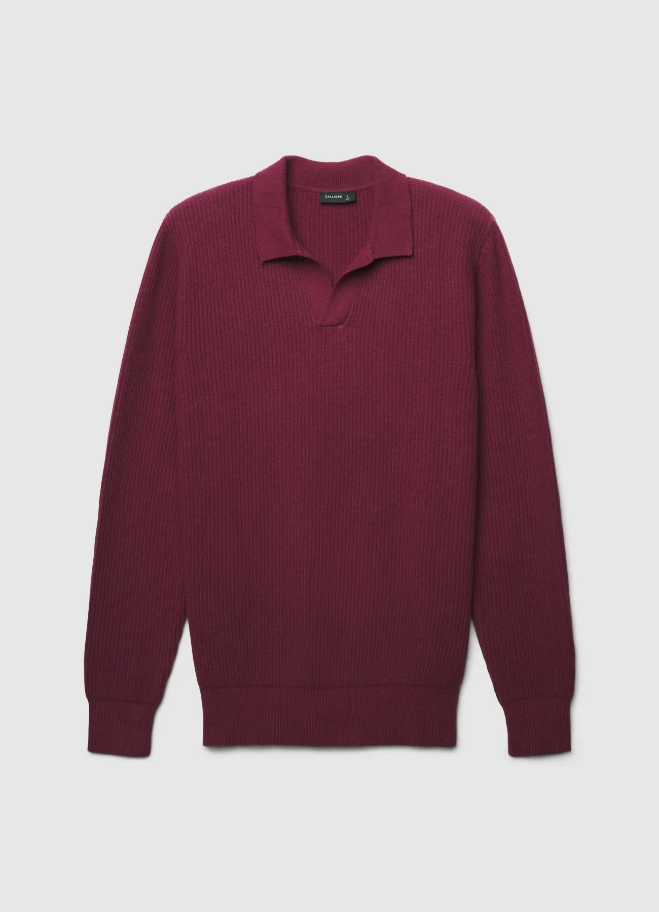 Maglia a coste con collo polo - Image 5