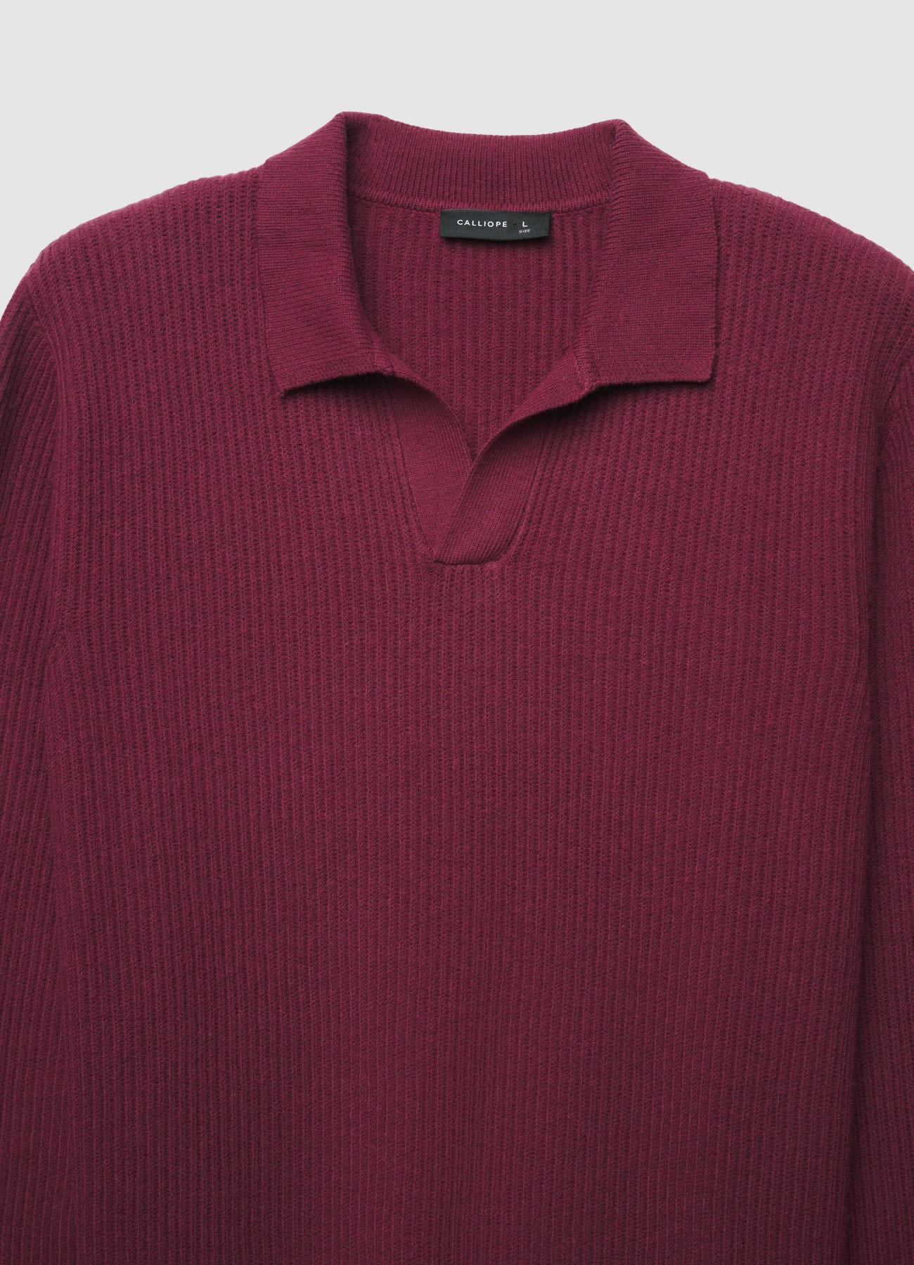 Maglia a coste con collo polo - Image 6