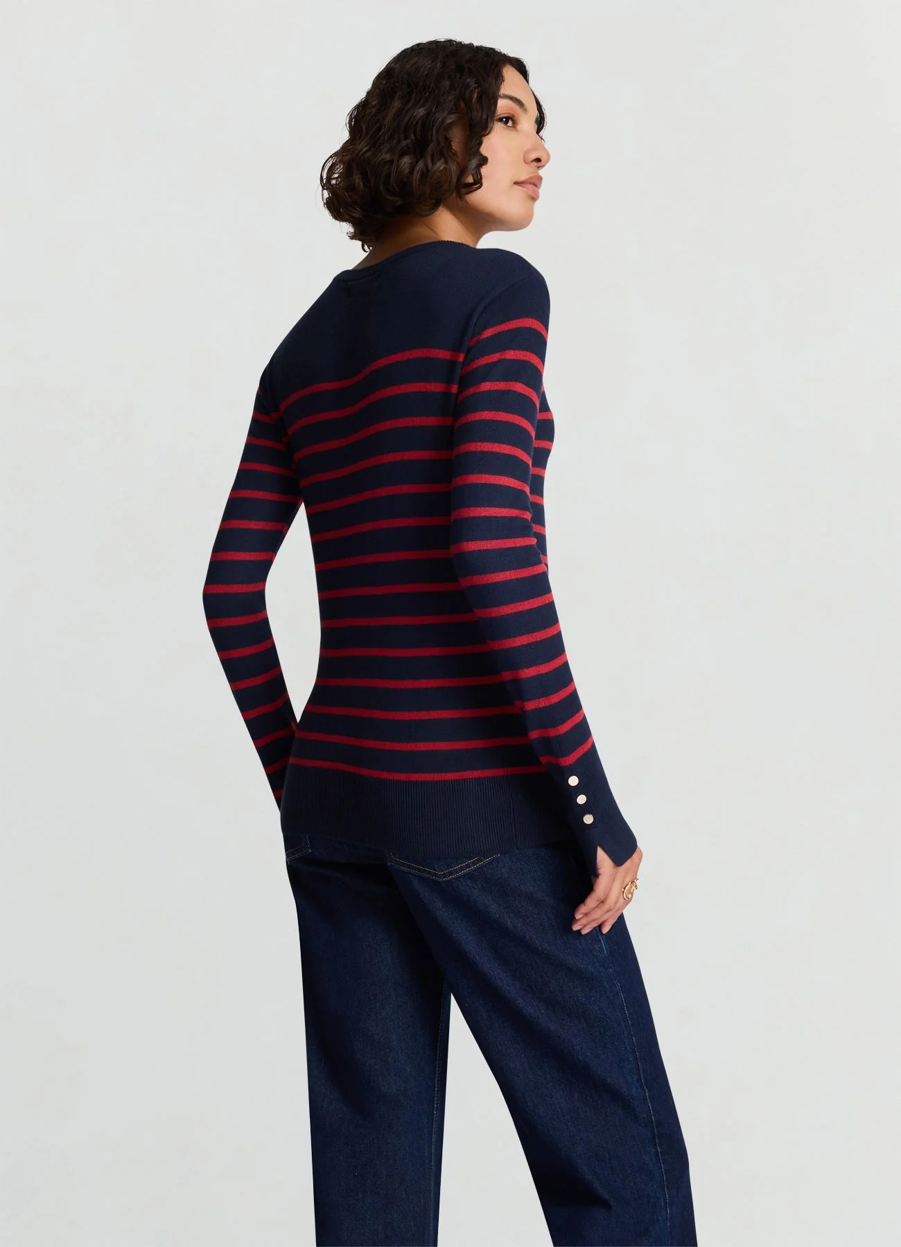 Maglia a righe con girocollo - Image 3