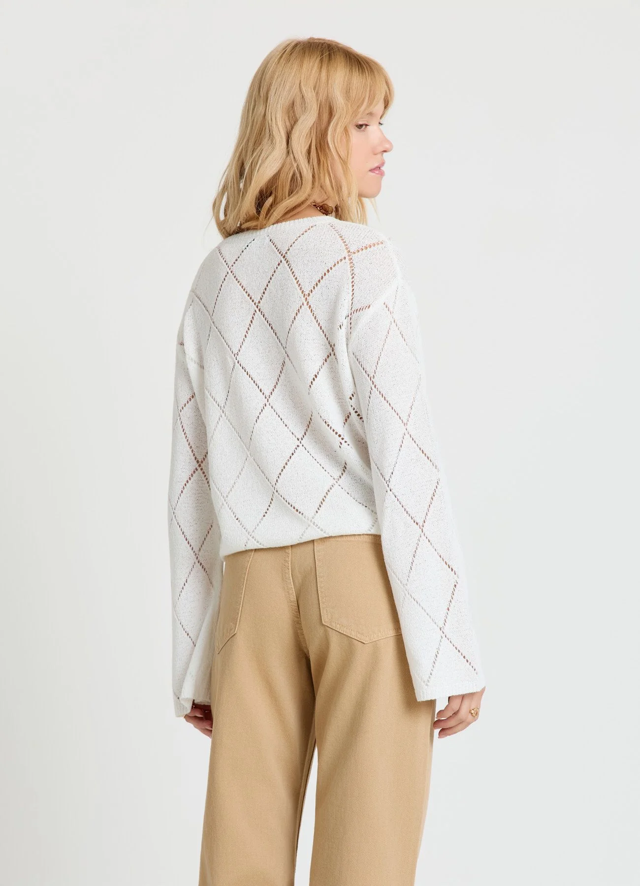 Maglia a rombi traforati
