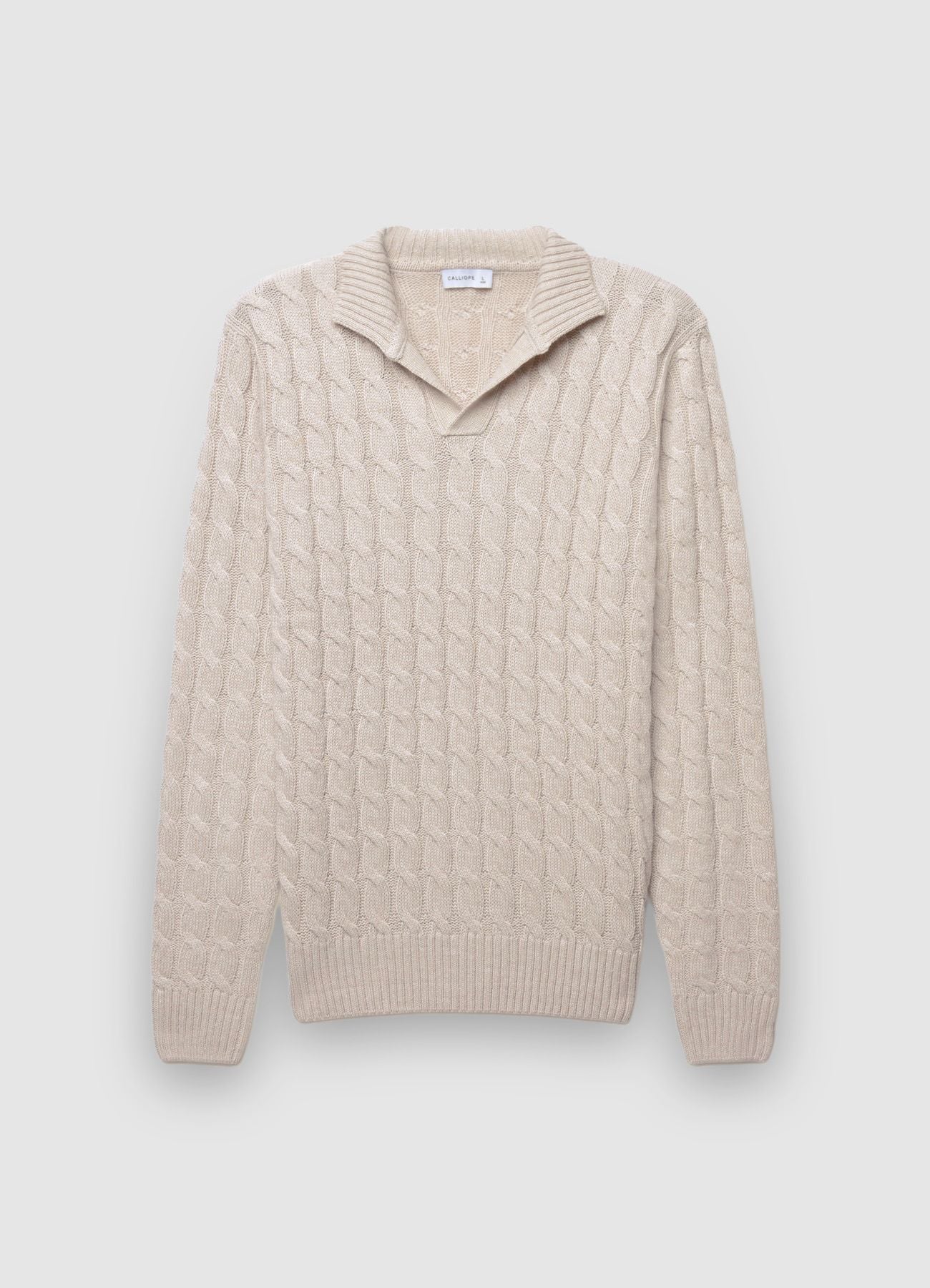 Maglia a trecce con collo derby - Image 4