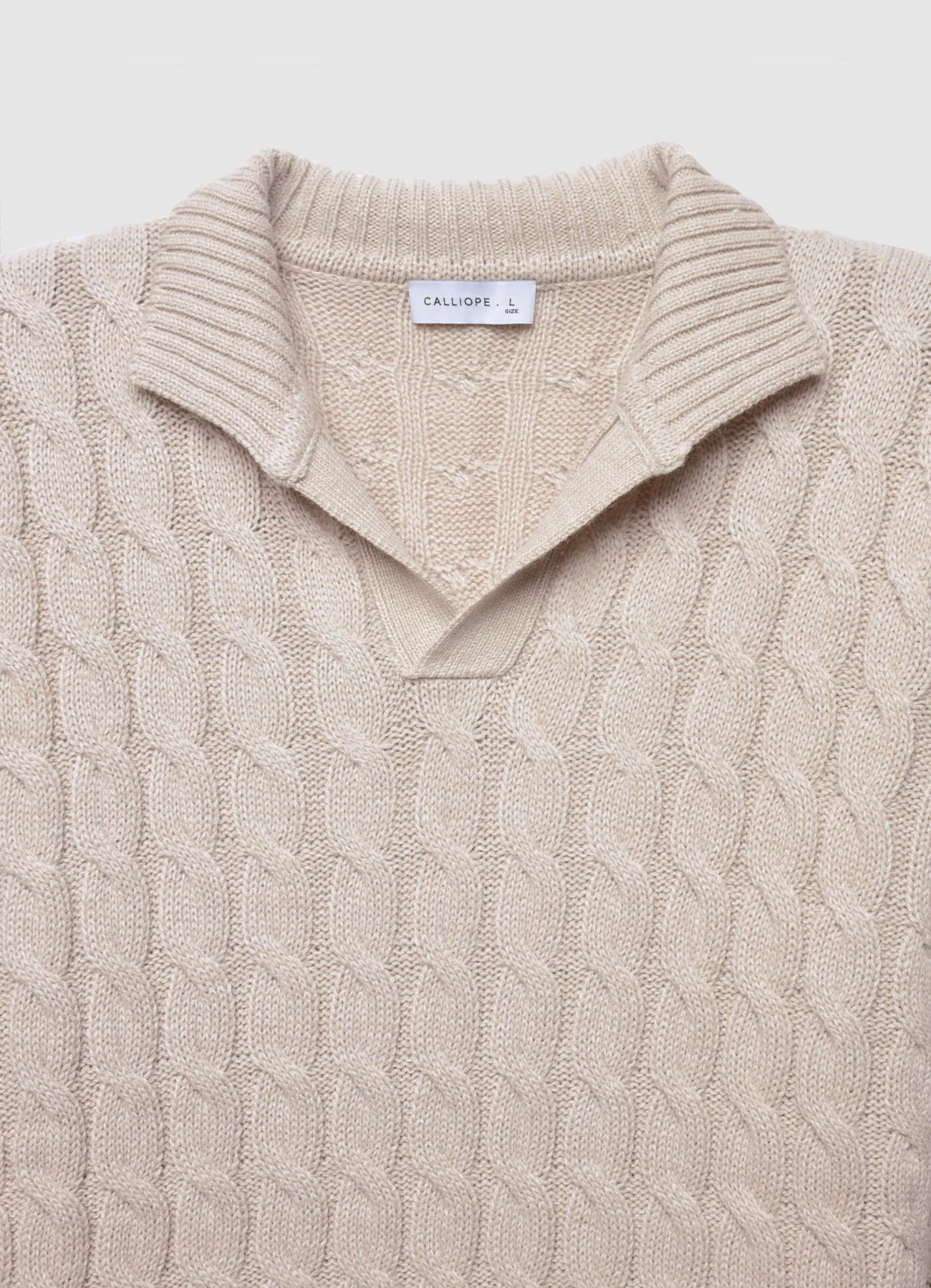 Maglia a trecce con collo derby - Image 5