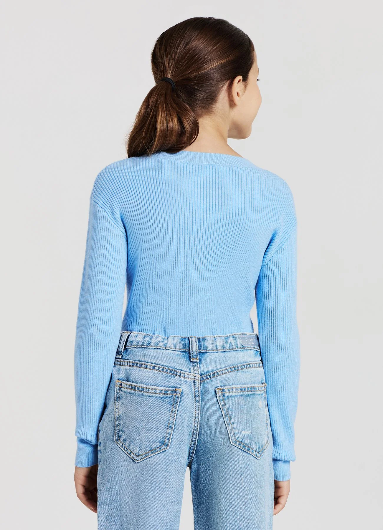 Maglia crop a costine