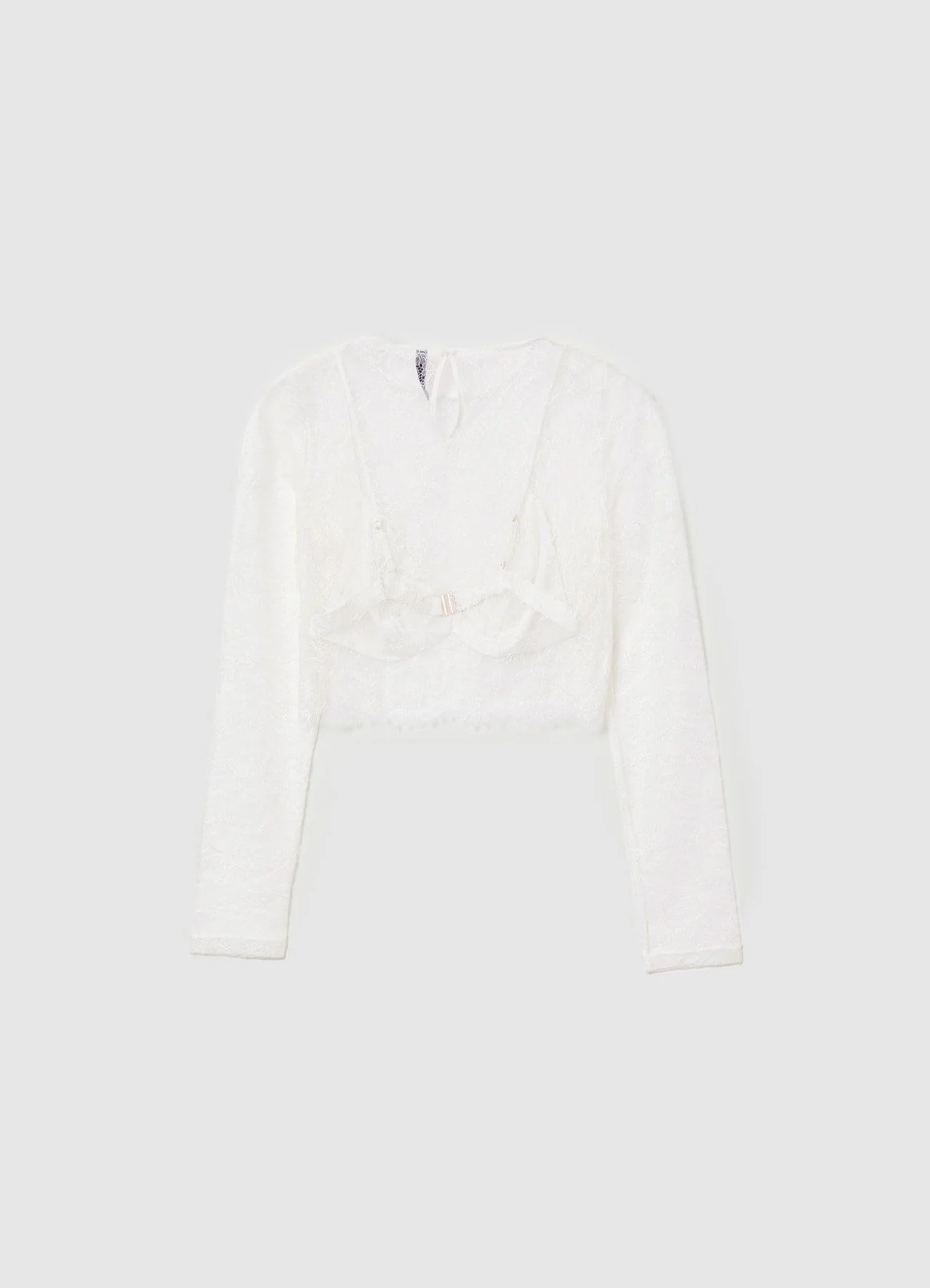 Maglia crop in pizzo con bralette - Image 5