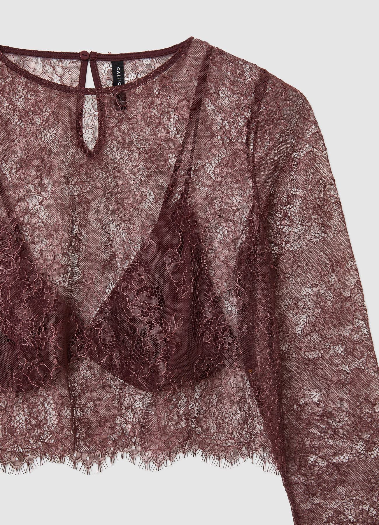 Maglia crop in pizzo con bralette - Image 6