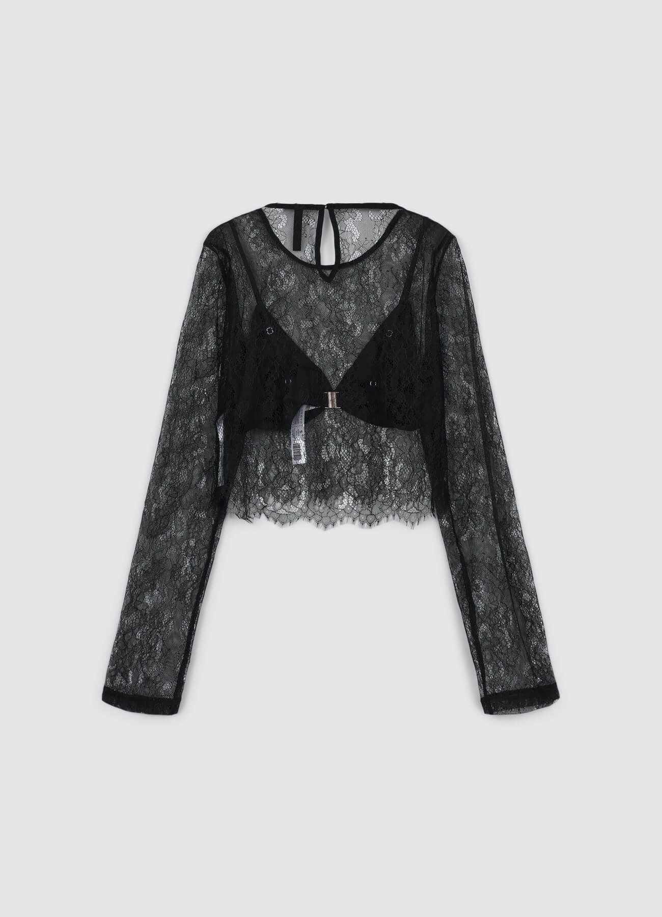 Maglia crop pizzo con bralette - Image 6