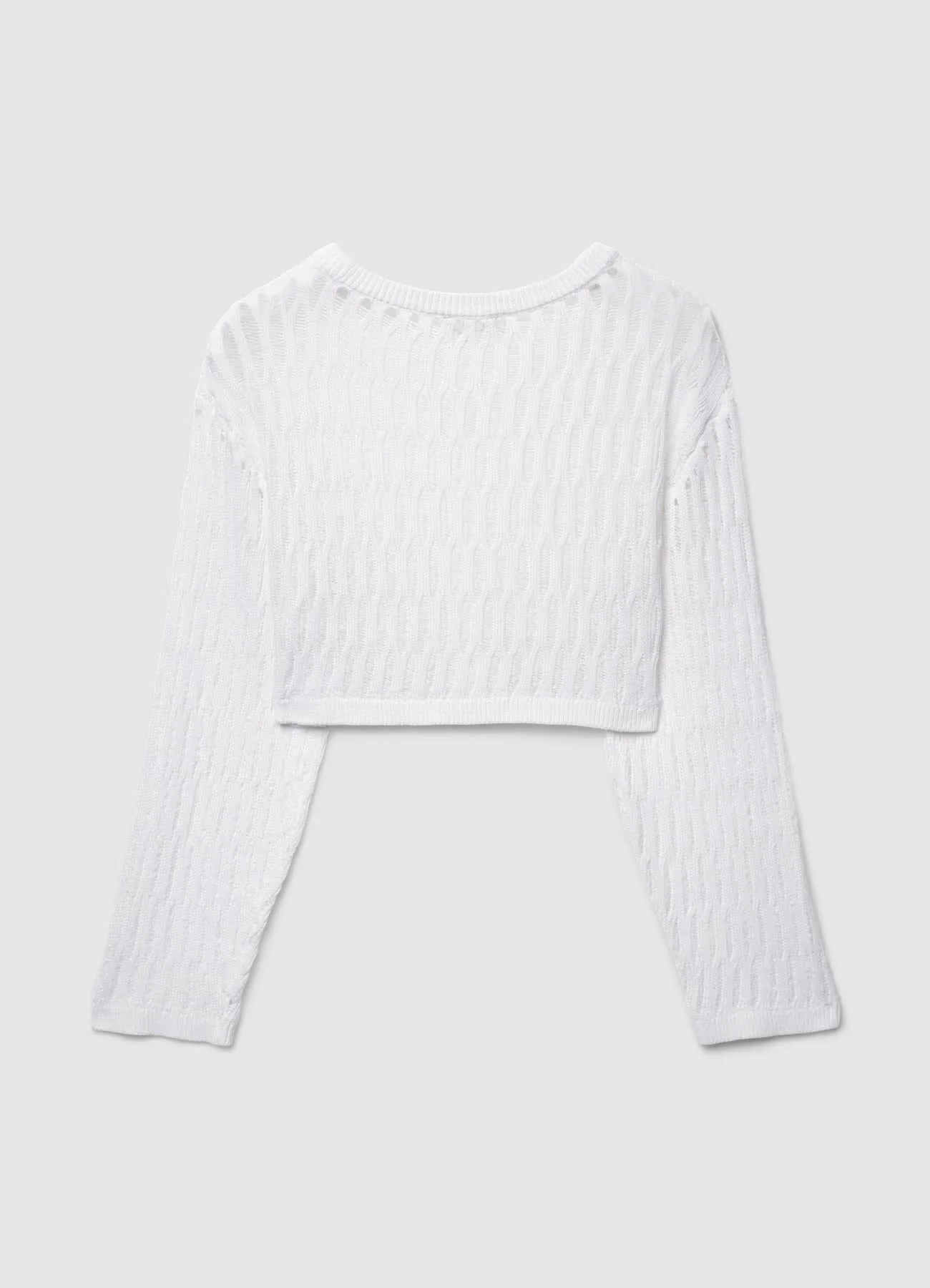 Maglia crop traforata a girocollo - Image 4