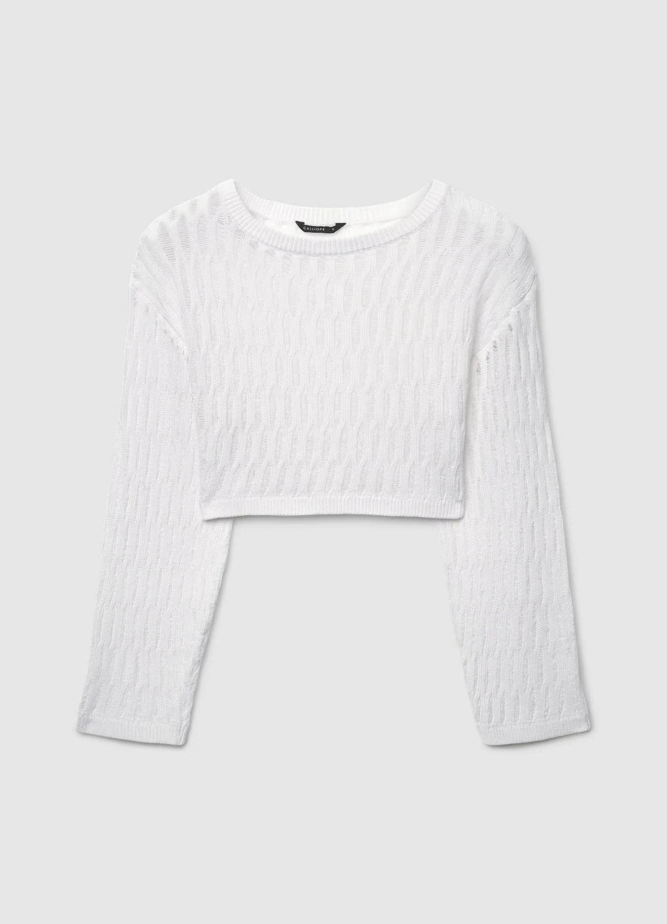 Maglia crop traforata a girocollo - Image 6