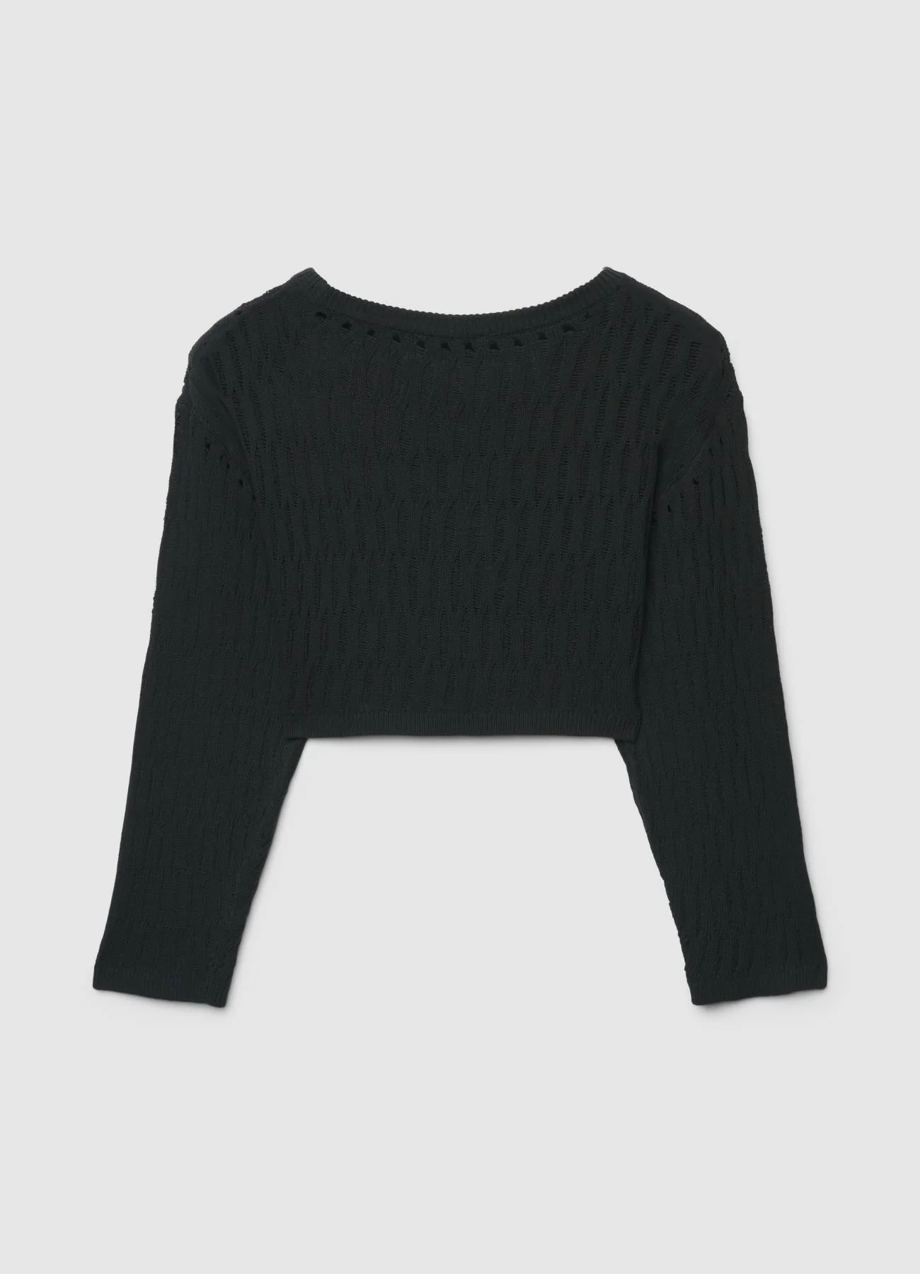 Maglia crop traforata a girocollo - Image 6