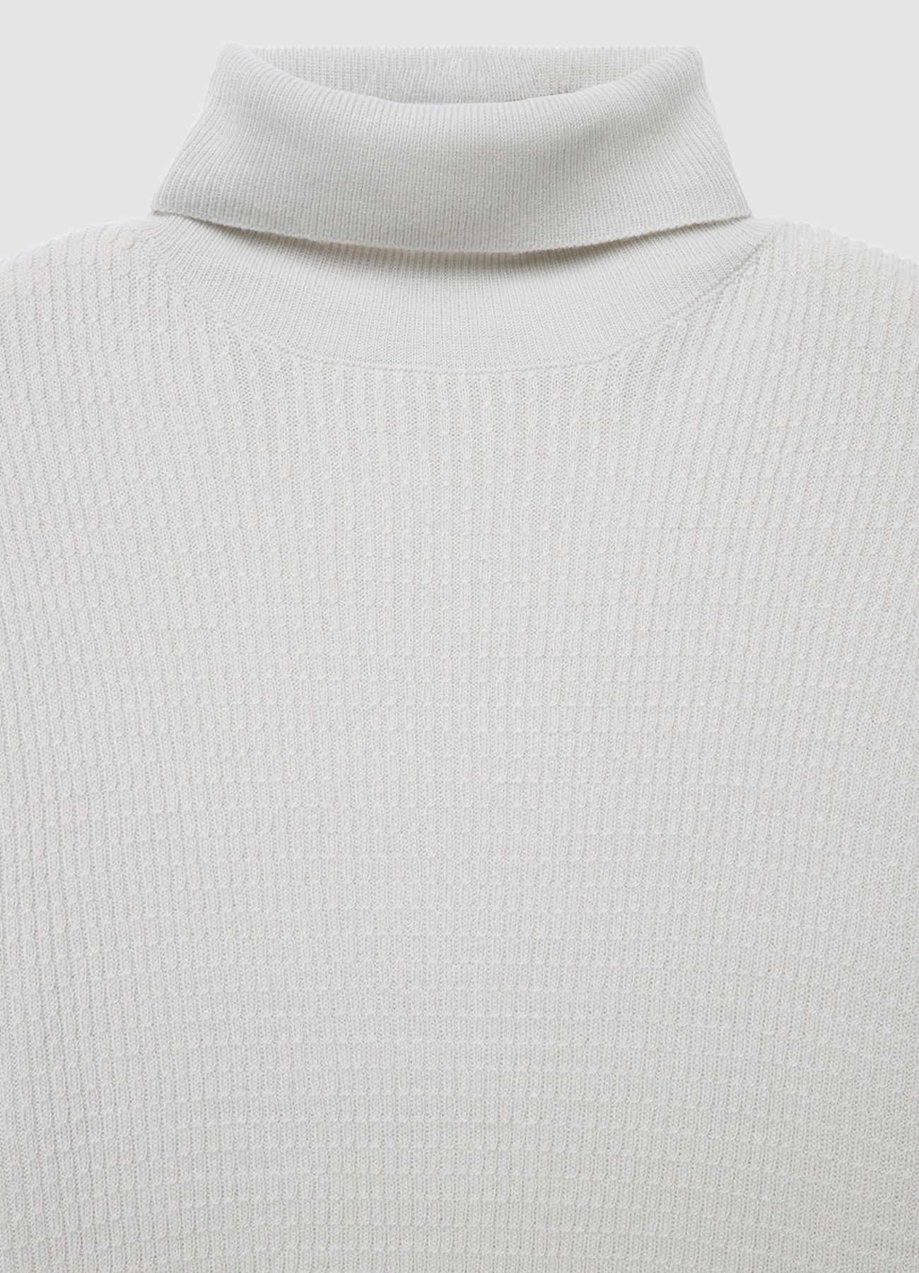 Maglia dolcevita a trama waffle - Image 5