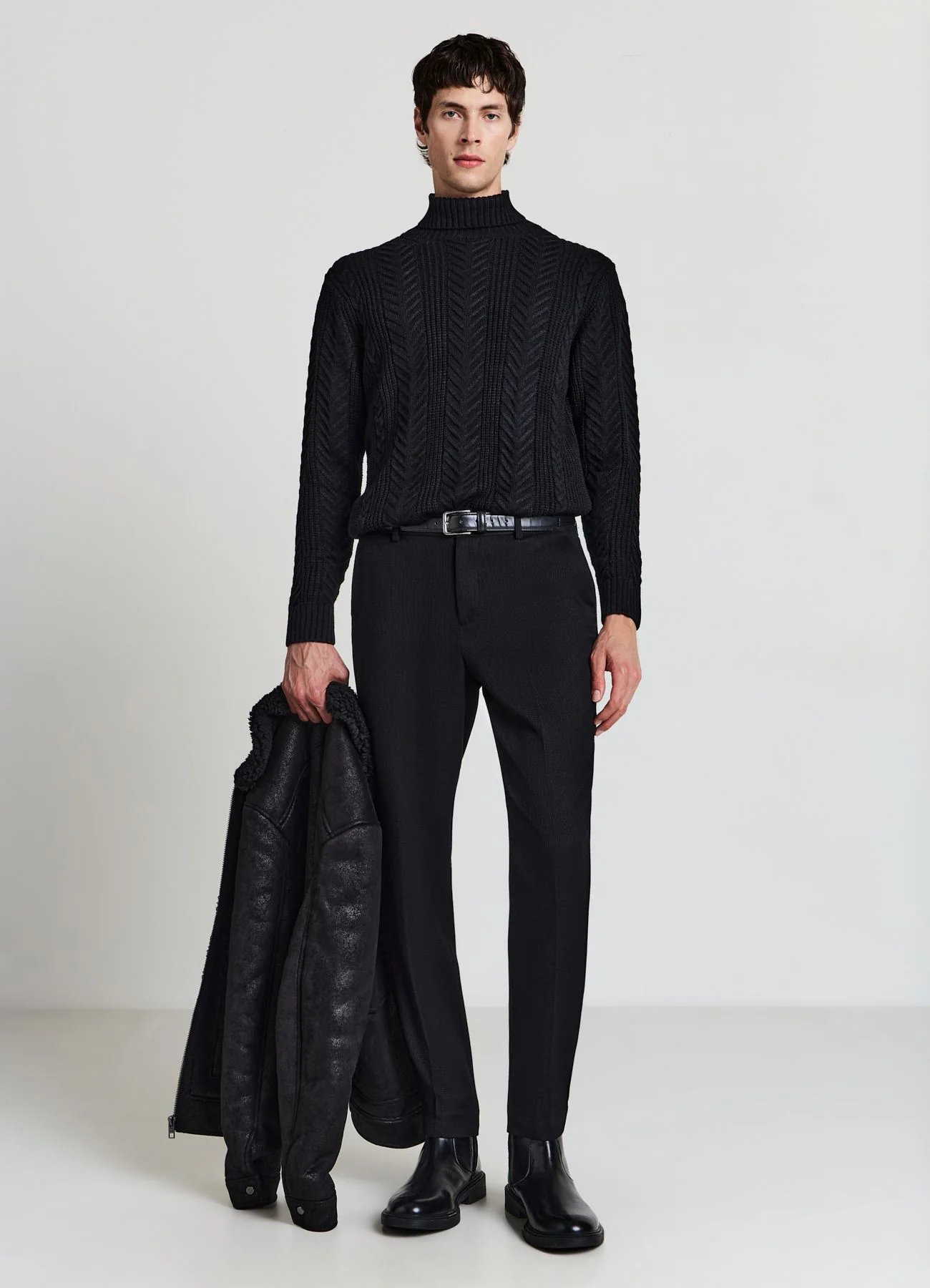 Maglia dolcevita a trecce - Image 2
