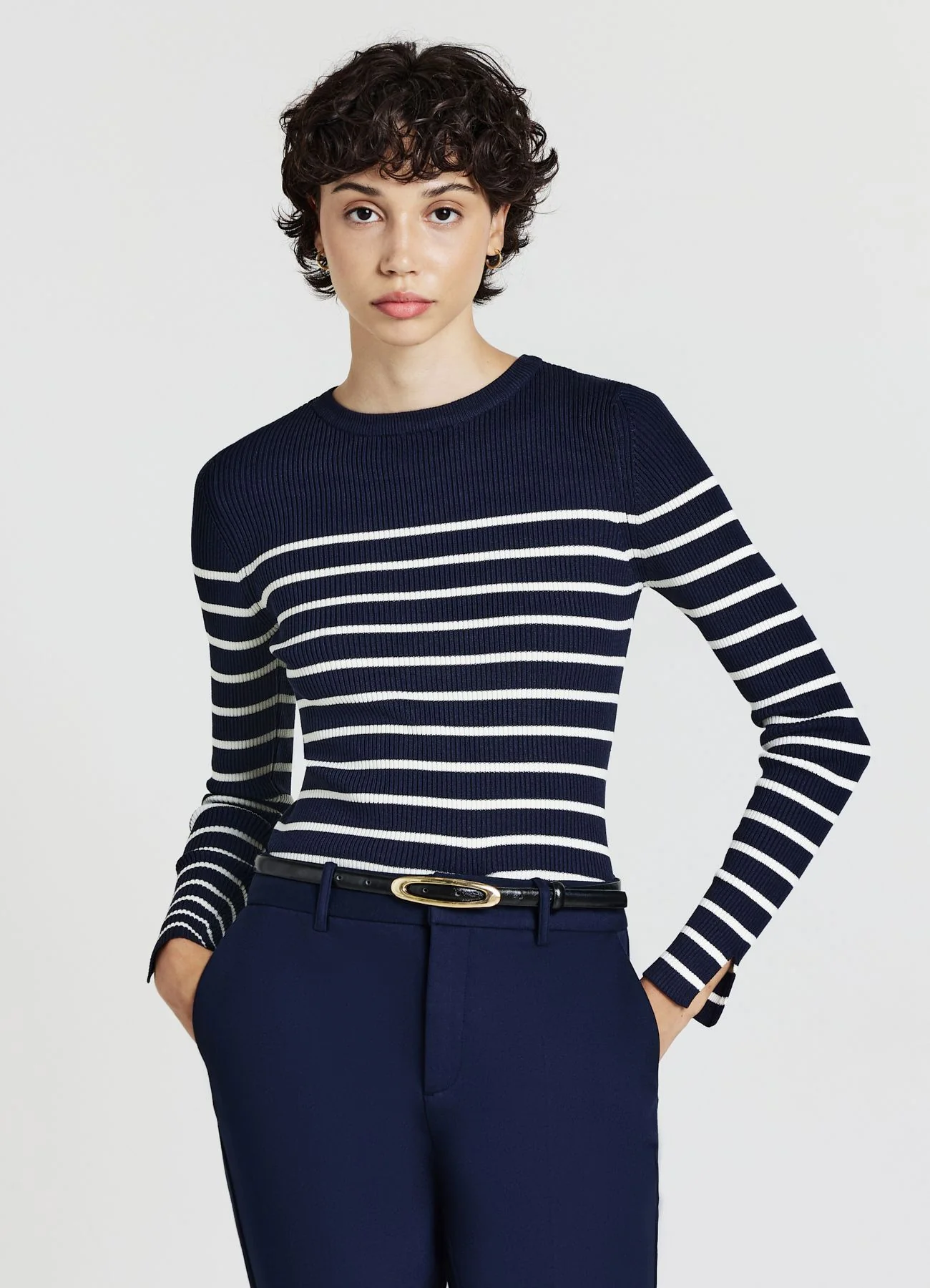 Maglia girocollo a righe - Image 2
