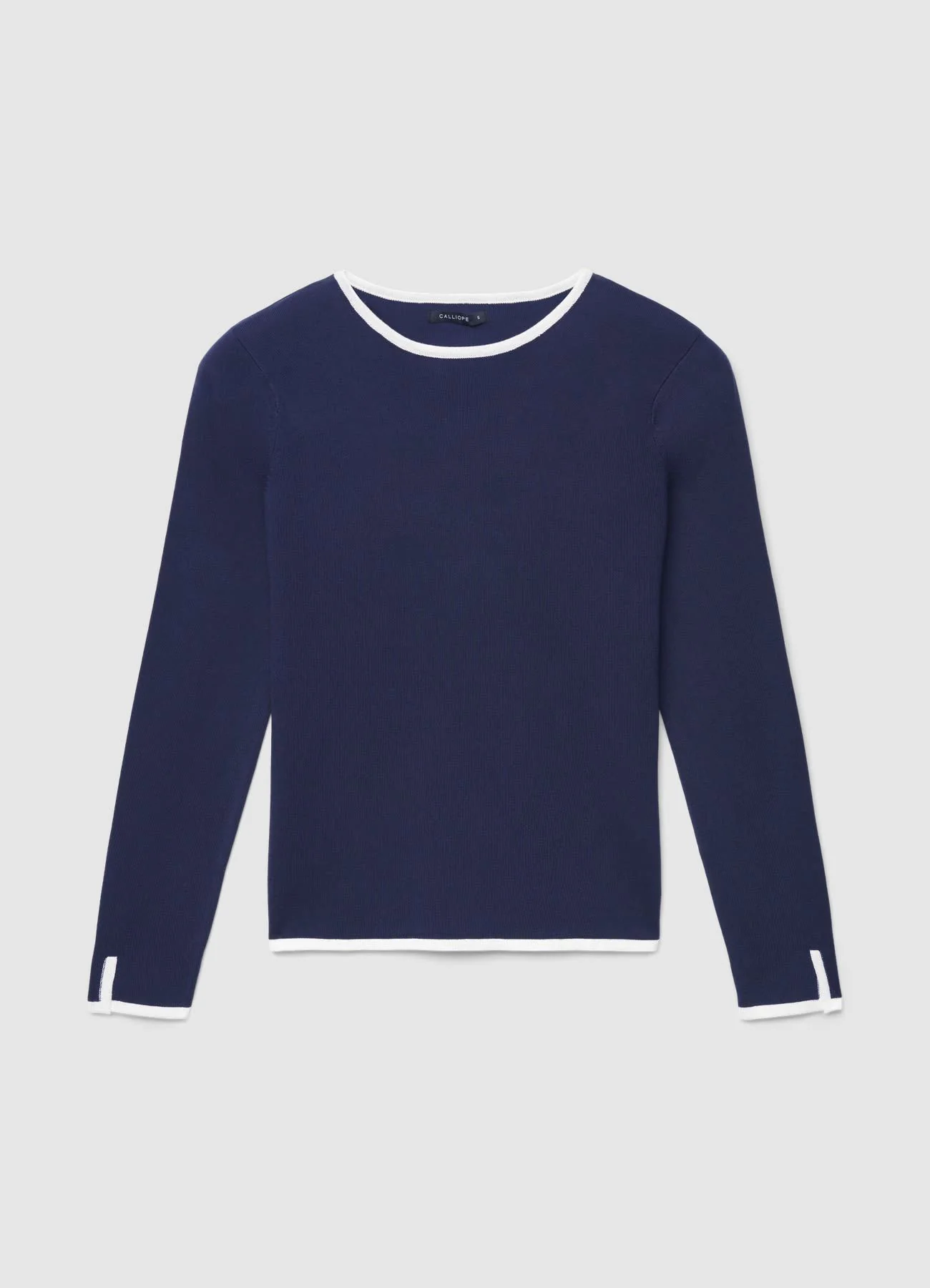 Maglia girocollo con profili a contrasto - Image 4