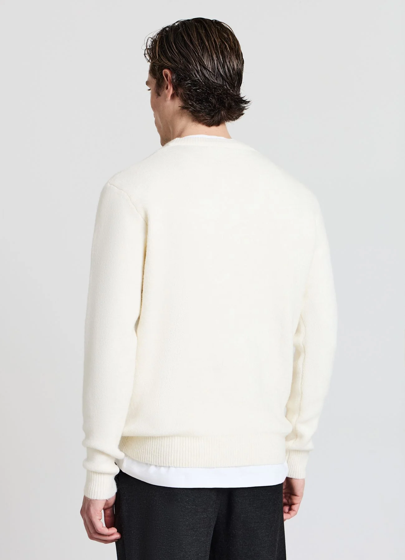 Maglia girocollo in maglia pelosa