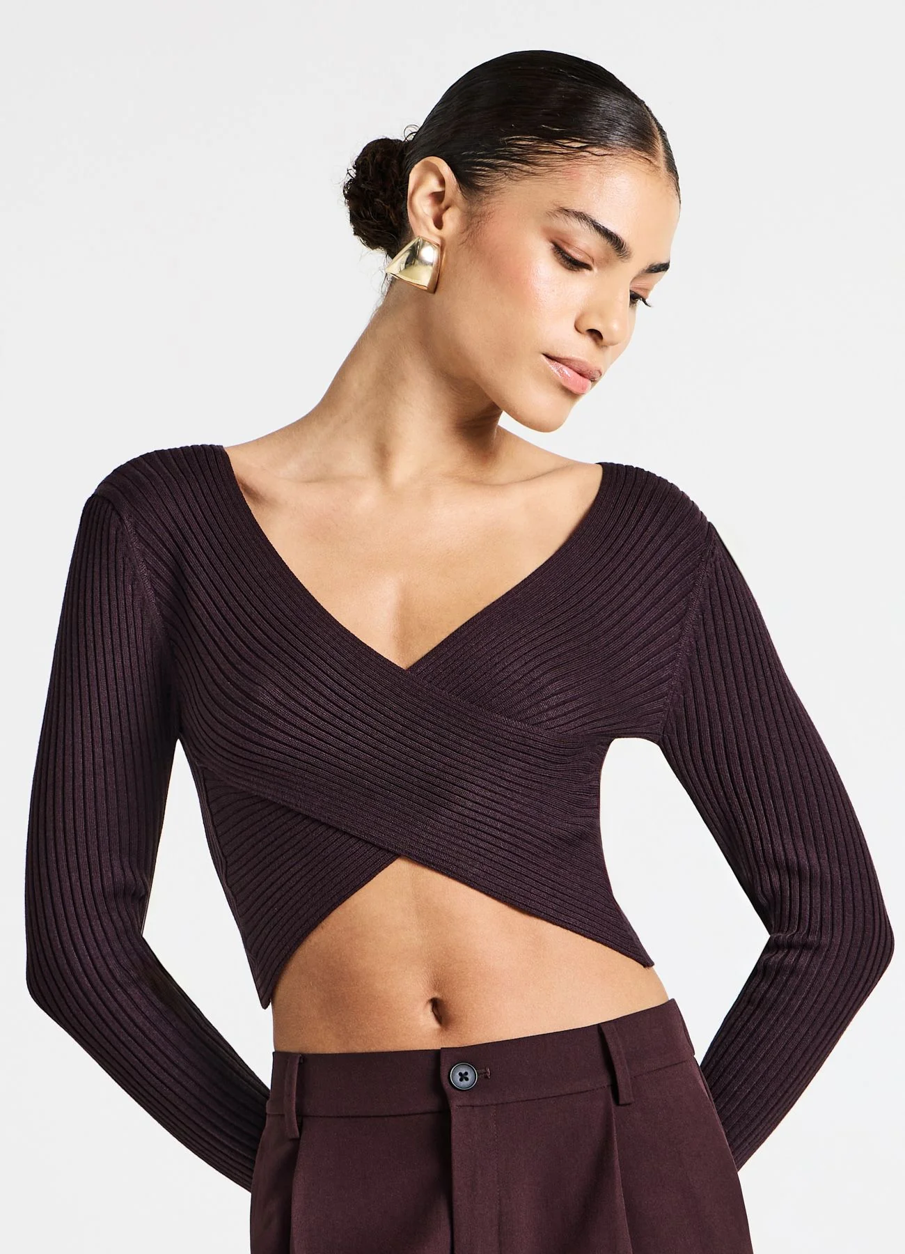 Maglia incrociata a costine - Image 2