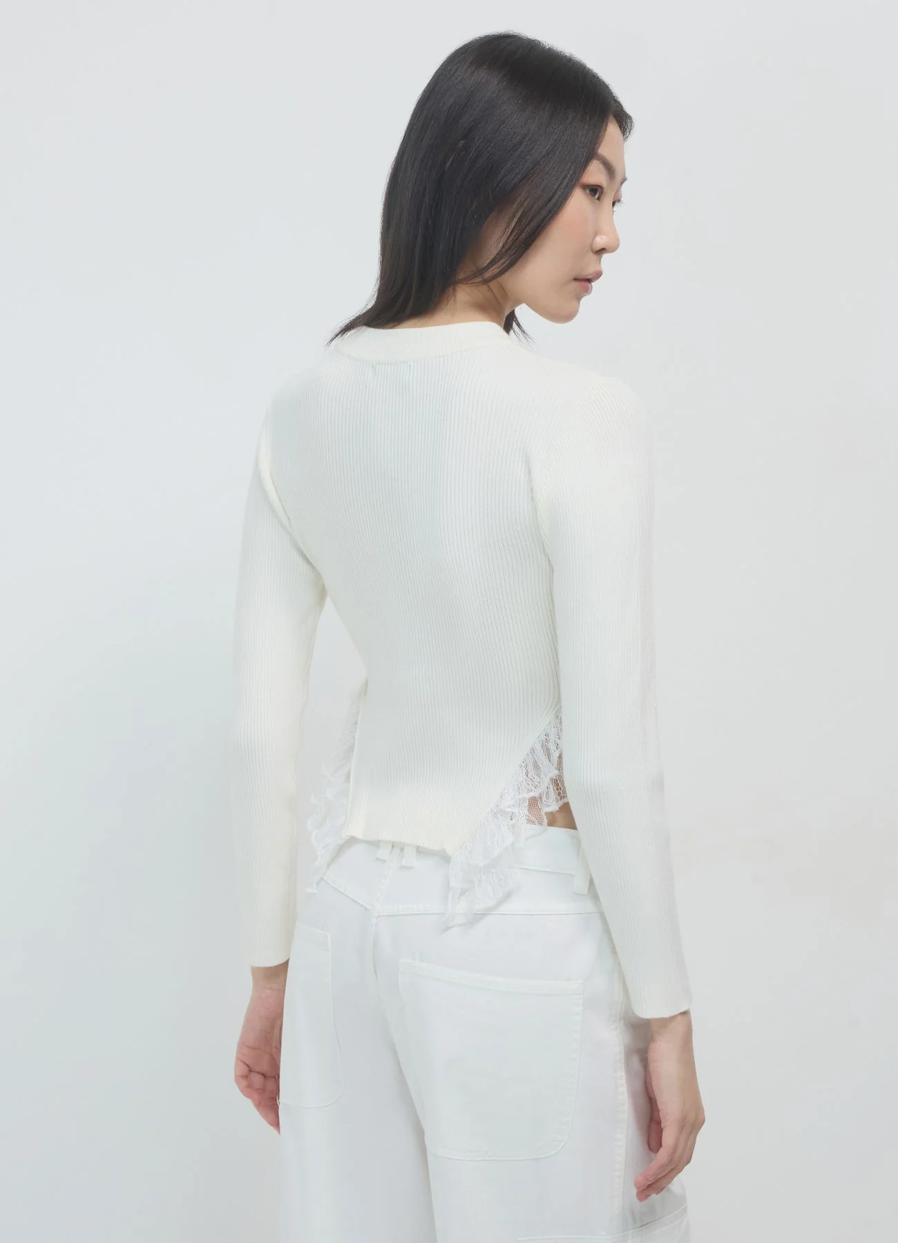 Maglia inserti frill pizzo