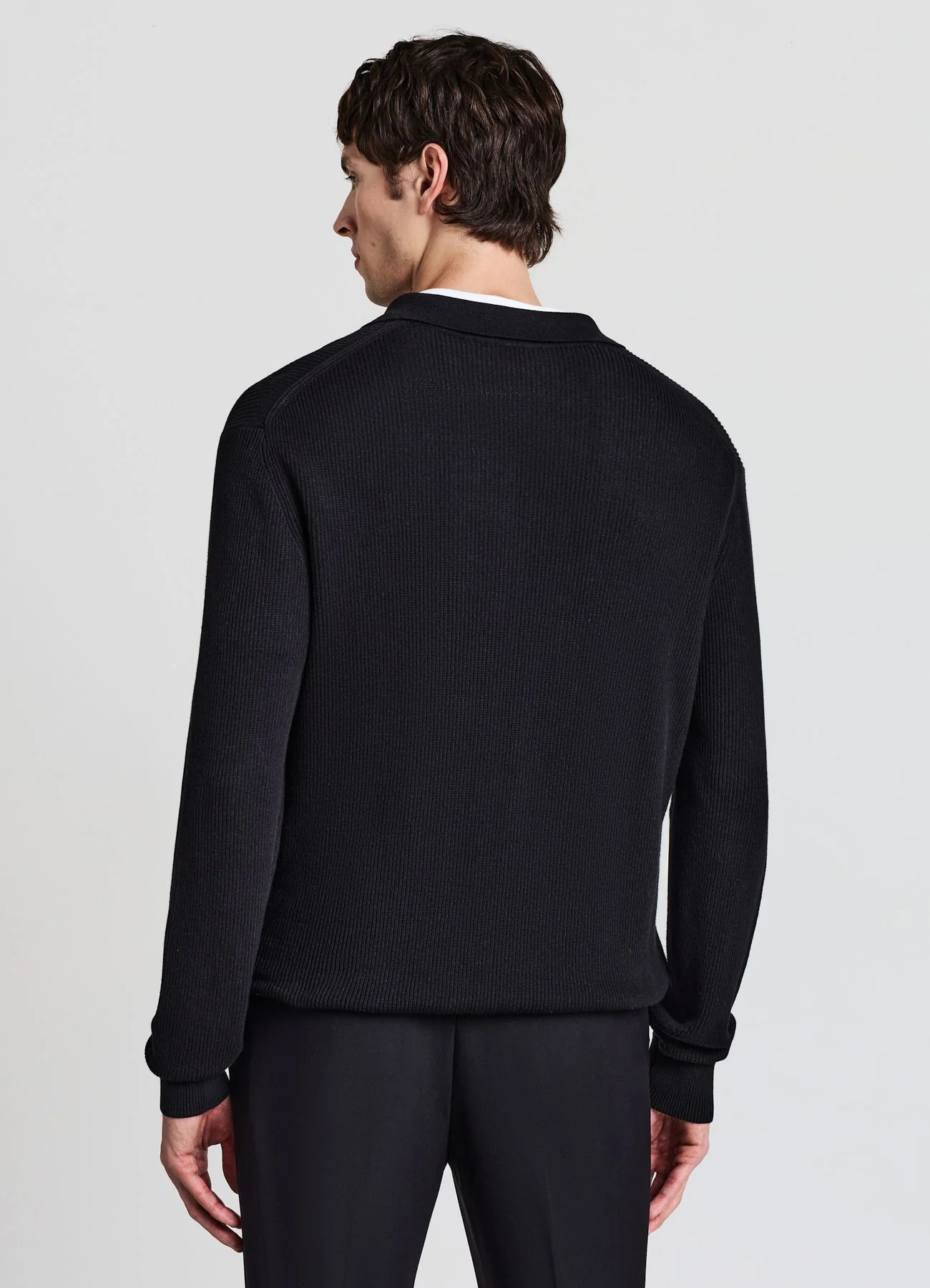Maglia polo con zip a coste - Image 2