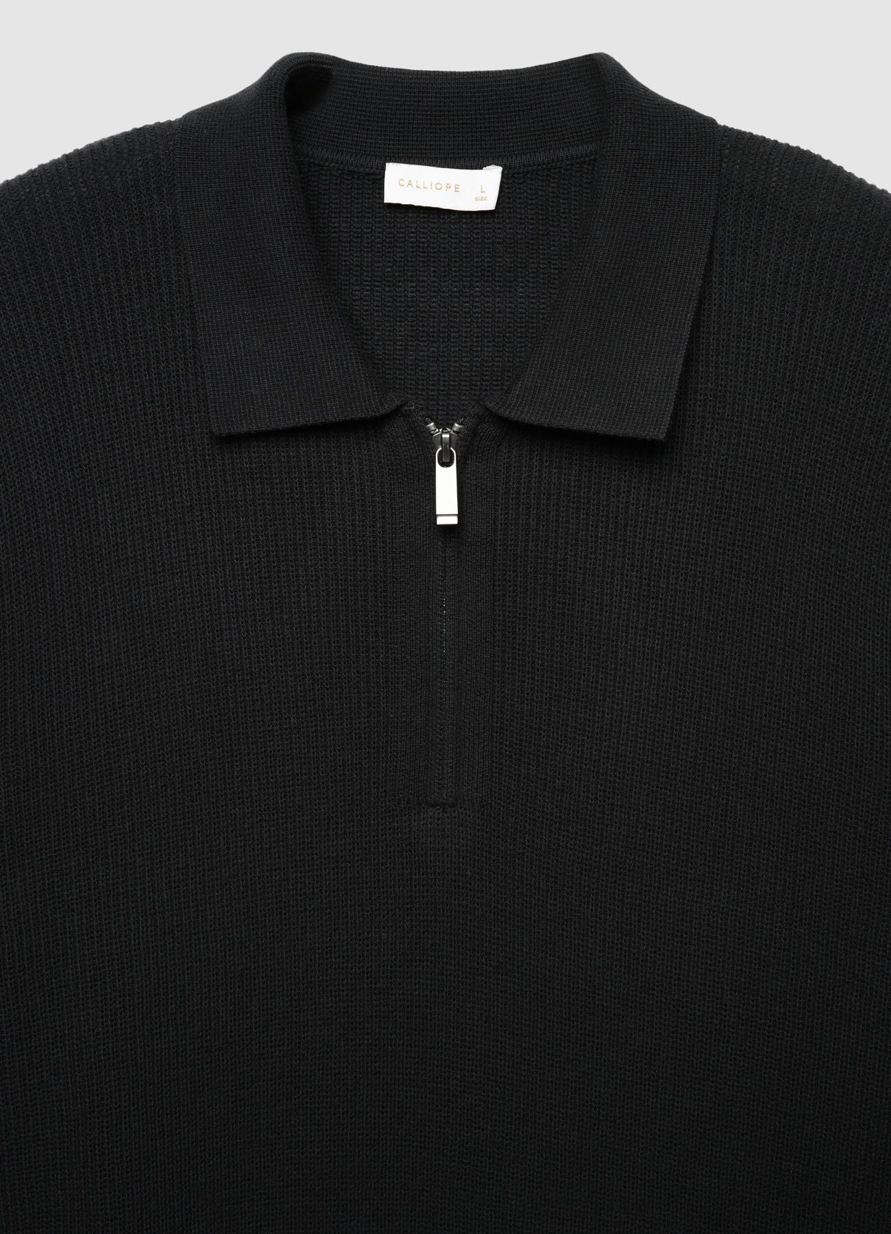 Maglia polo con zip a coste - Image 4
