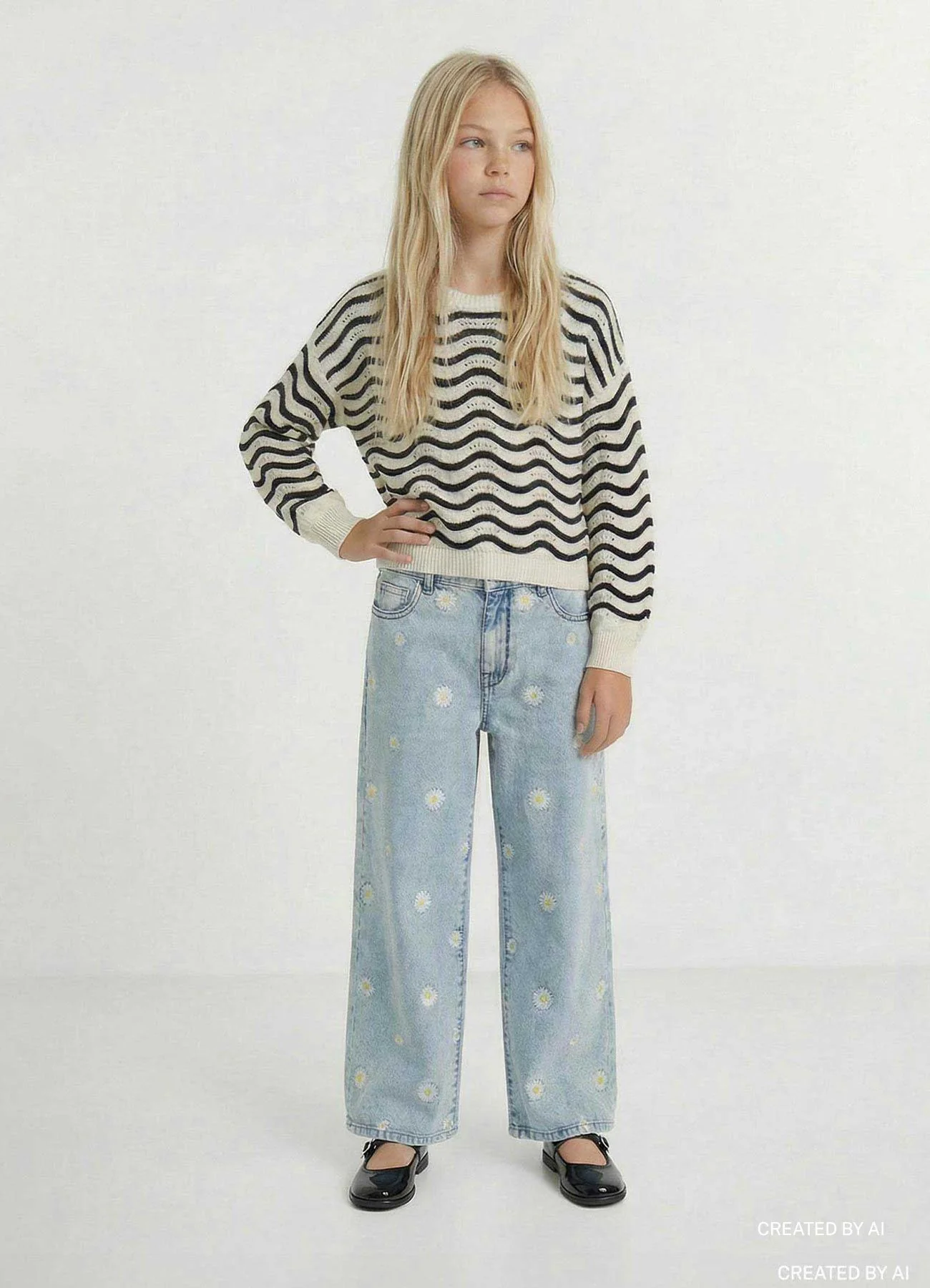 Maglia traforata a righe