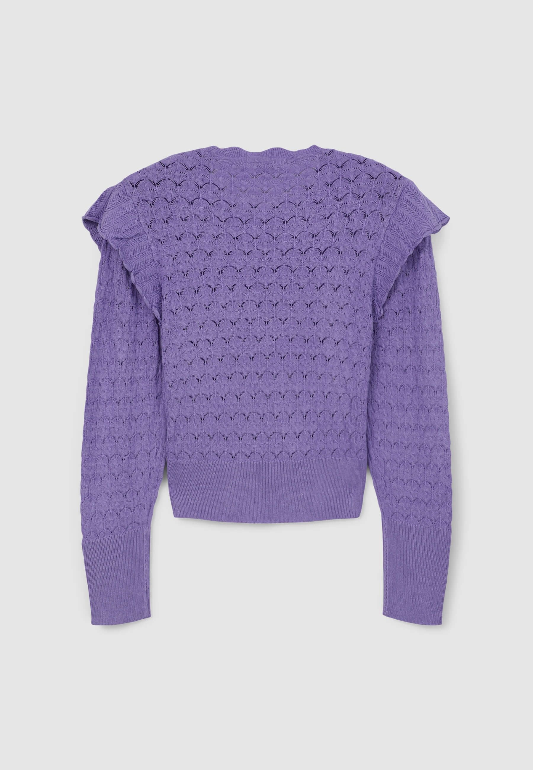 Maglia traforata con volants