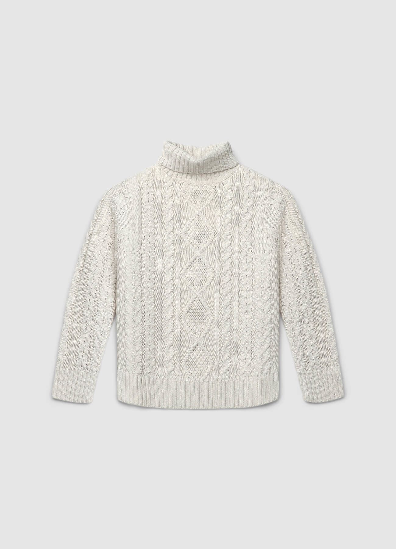 Maglione dolcevita con lavorazione trecce - Image 2