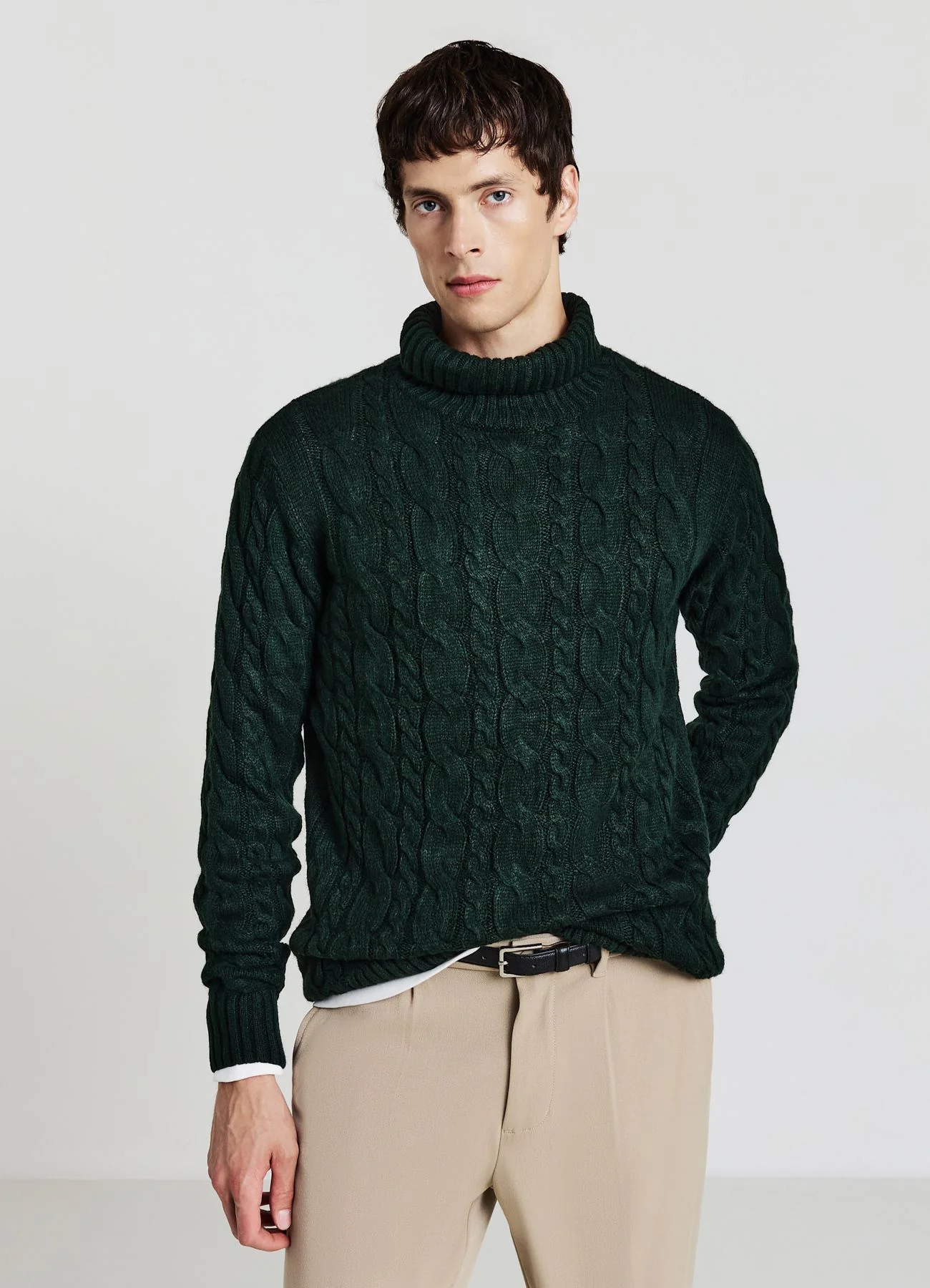 Maglione dolcevita con trecce - Image 3