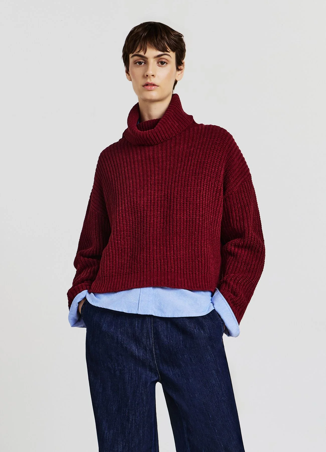 Maglione dolcevita tinta unita