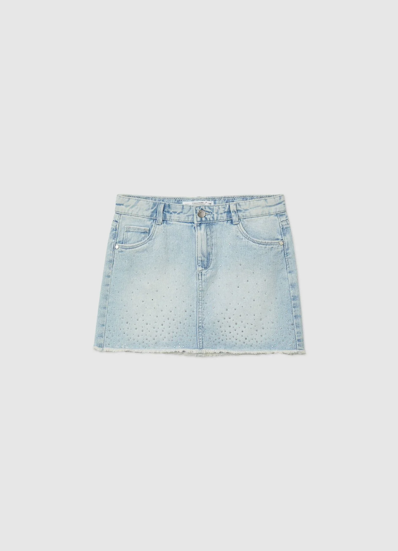 Minigonna in denim con strass - Image 3