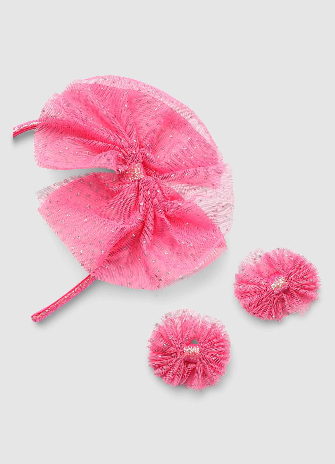 Pack 3 accessori capelli con fiocchi effetto luccicante - Image 3
