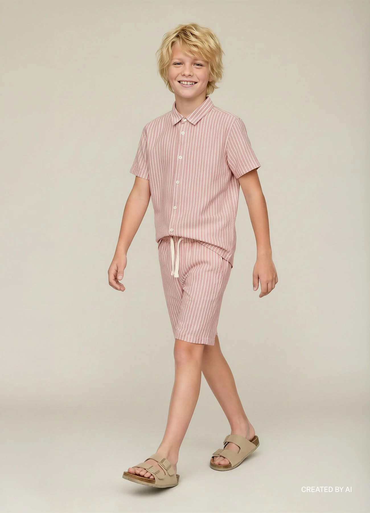 Pantaloncini a righe con coulisse - Image 4
