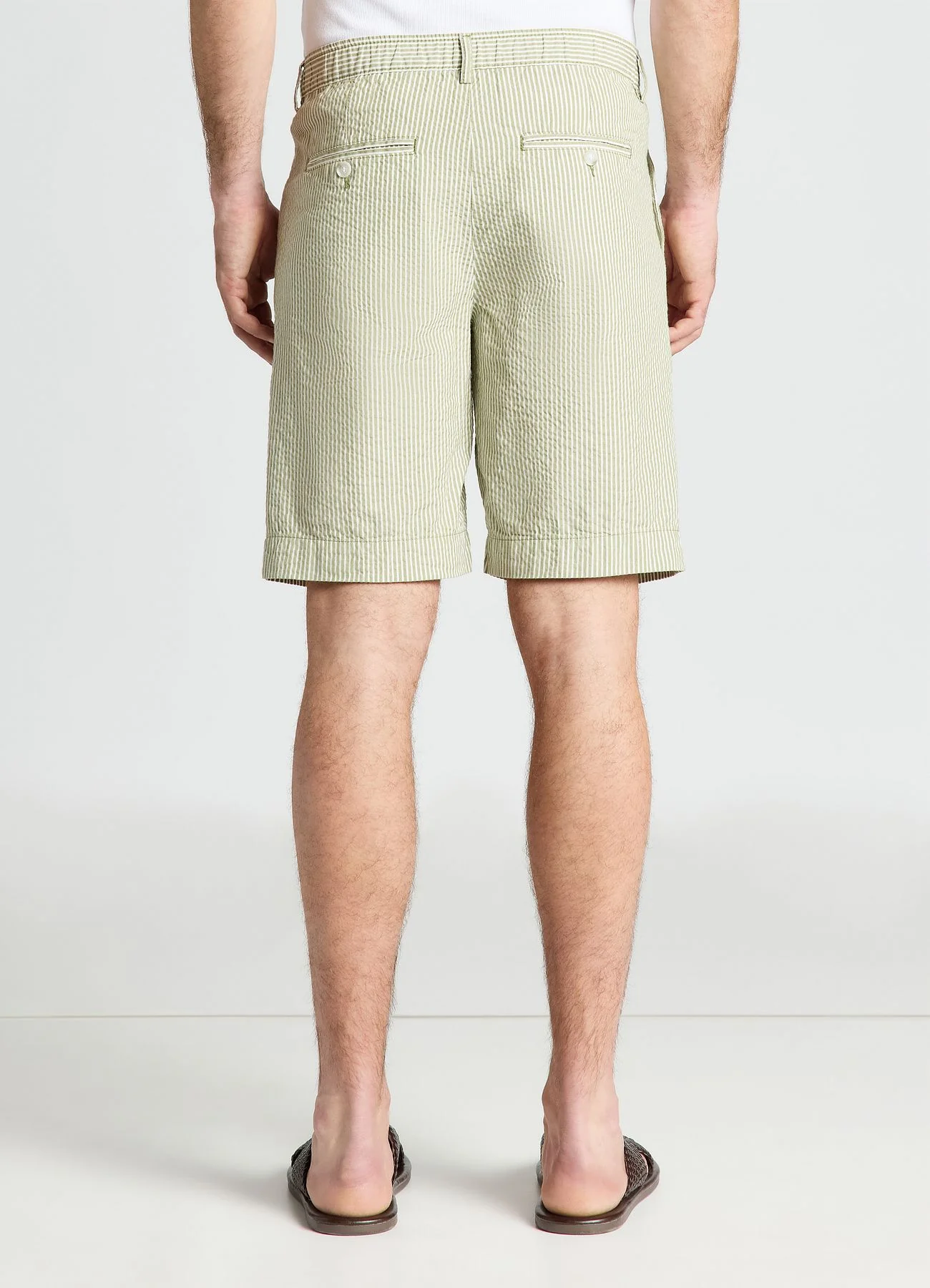 Pantaloncini bermuda a righe con risvolto - Image 3