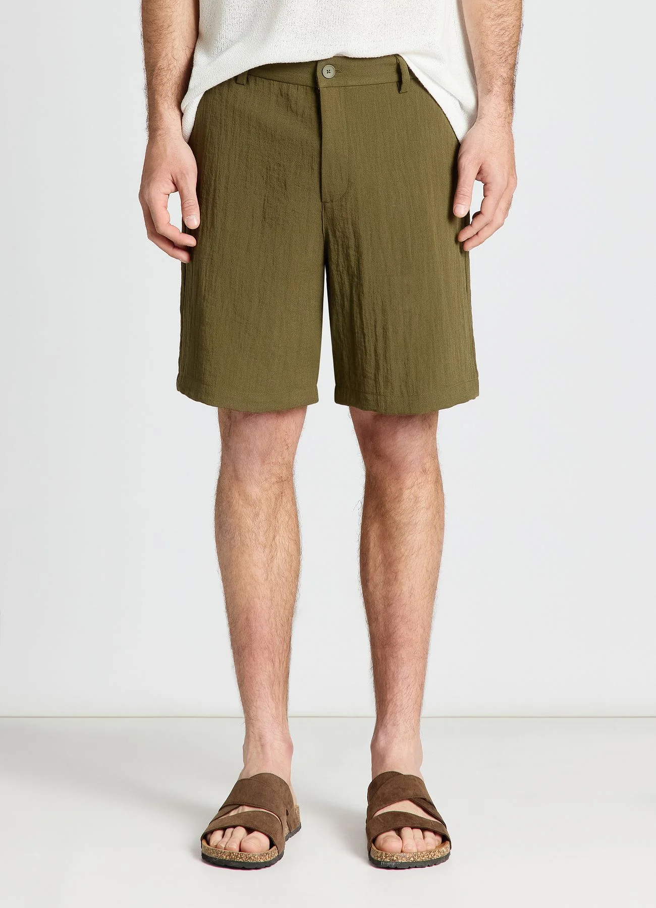 Pantaloncini chino effetto stropicciato