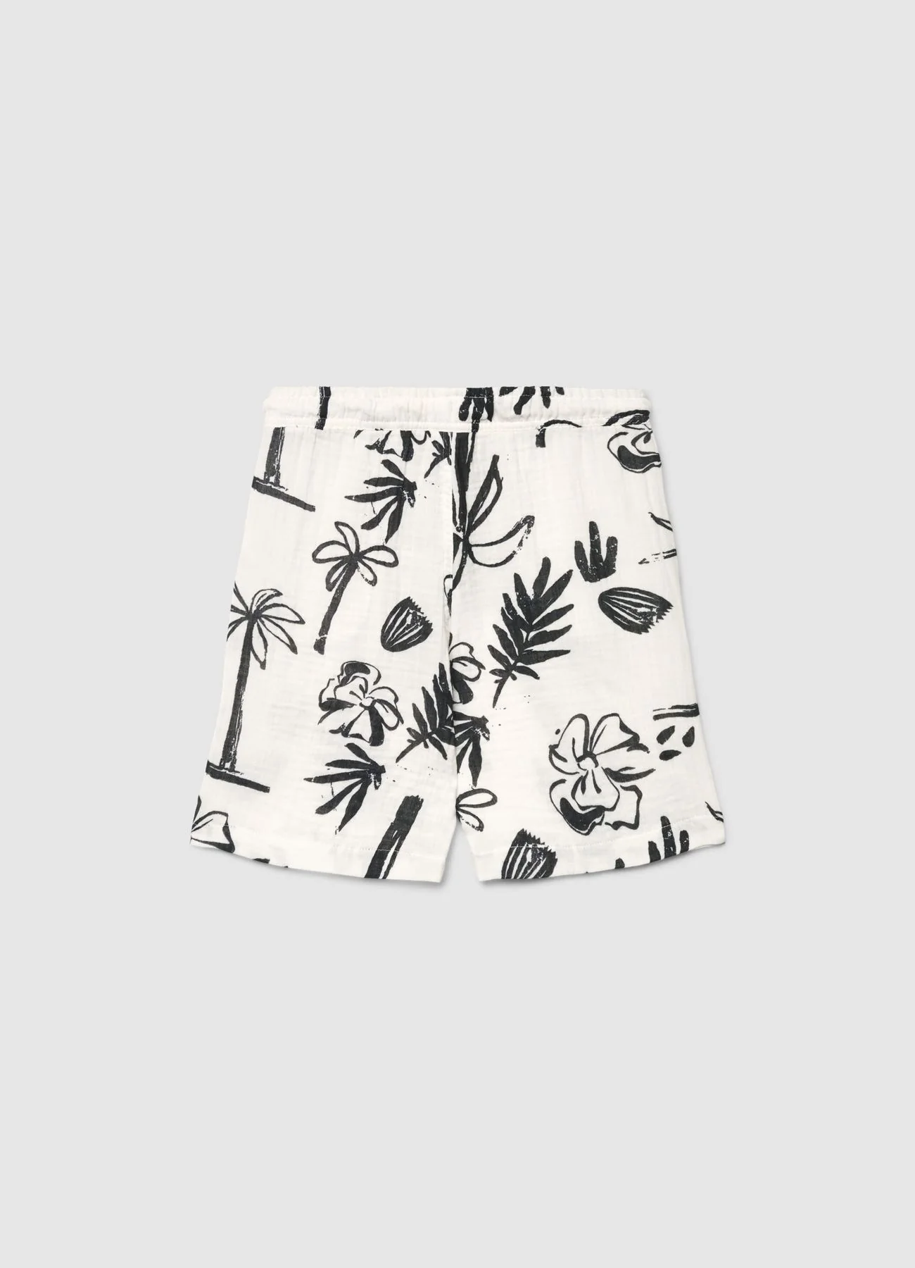 Pantaloncini con stampa tropicale e coulisse - Image 2