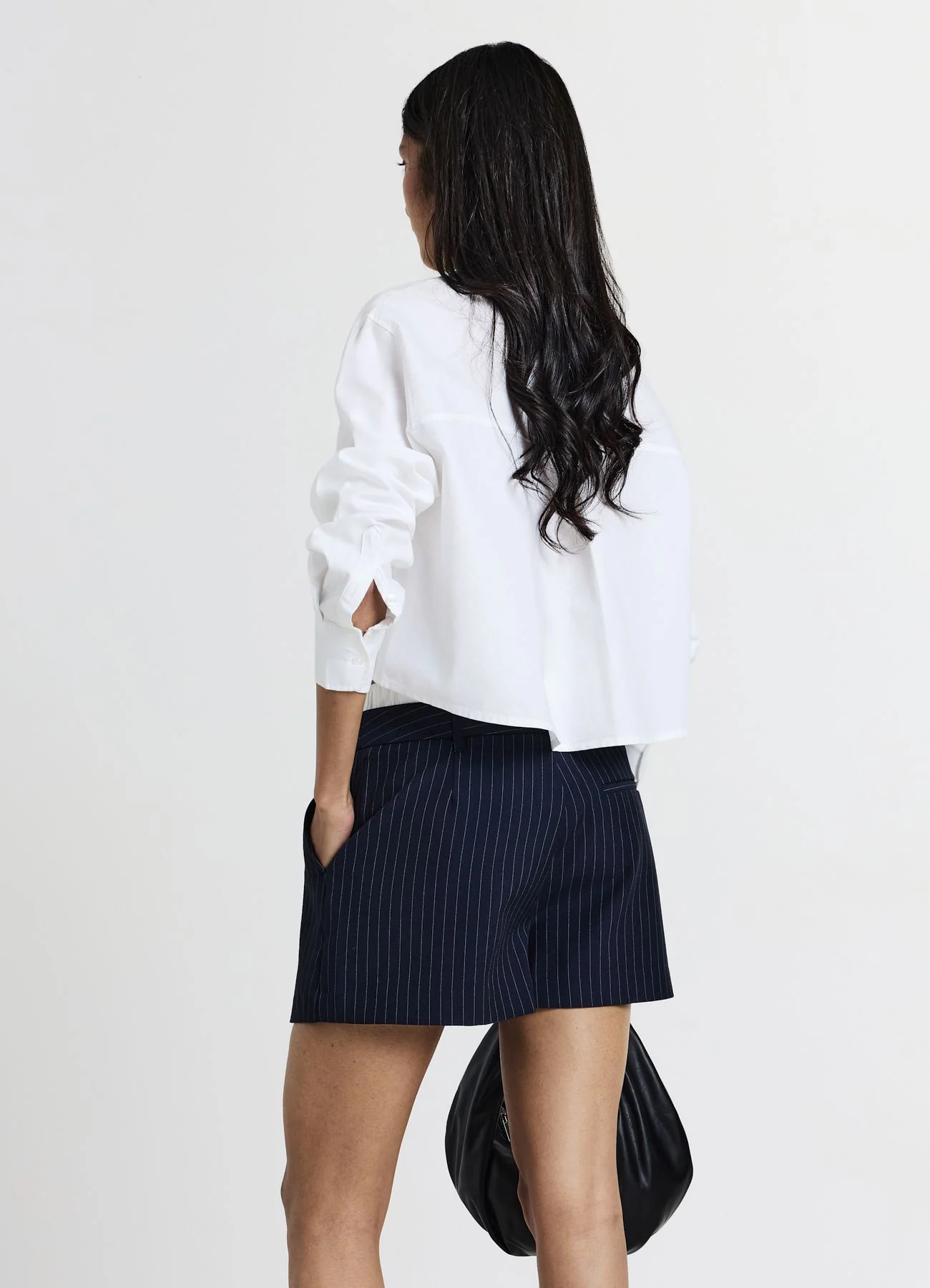 Pantaloncini gessati fascia in vita