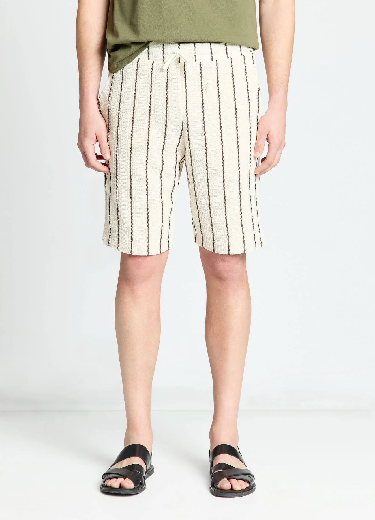 Pantaloncini ginnici a righe con coulisse - Image 2