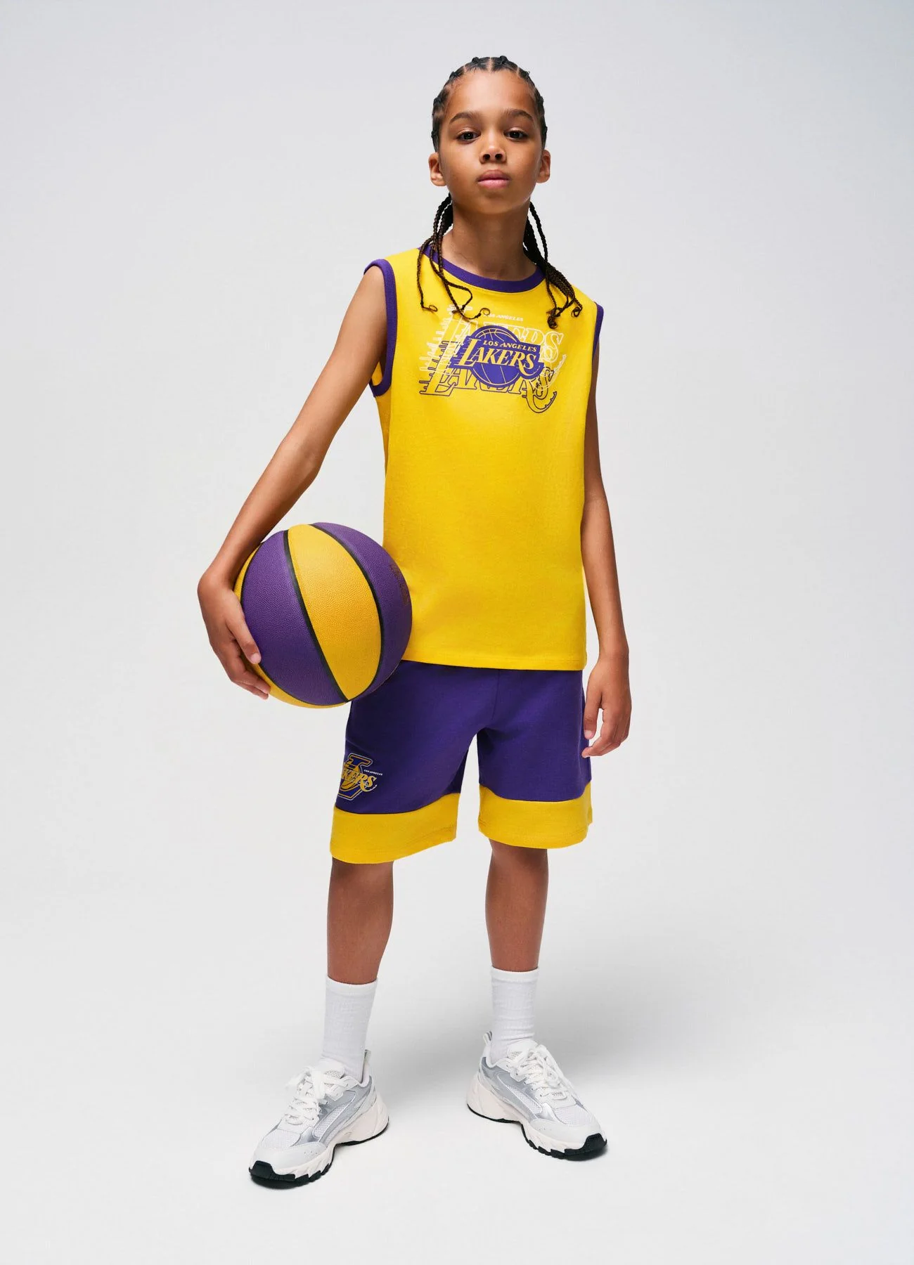 Pantaloncini ginnici con stampa Lakers - Image 4