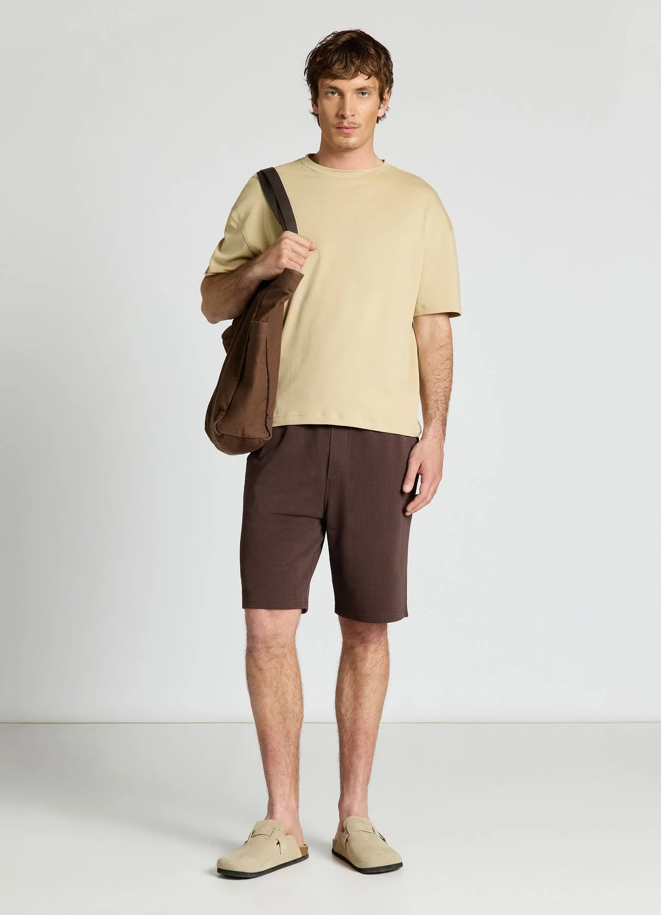Pantaloncini ginnici tinta unita con coulisse